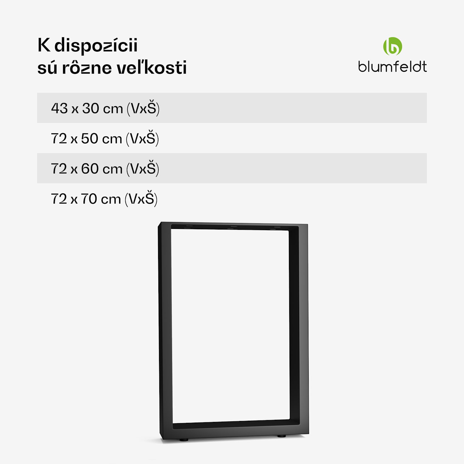 Blumfeldt UrbanFodge U nohy stola, Moderný dizajn, Pre projekty DIY, Nosnosť 200 kg 30 x 43 x 12 cm