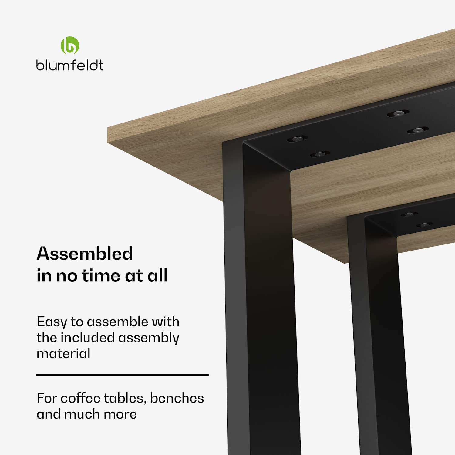 UrbanFodge U tafelpoten | modern design | voor DHZ projecten | 200 kg draagkracht 30 x 43 x 12 cm