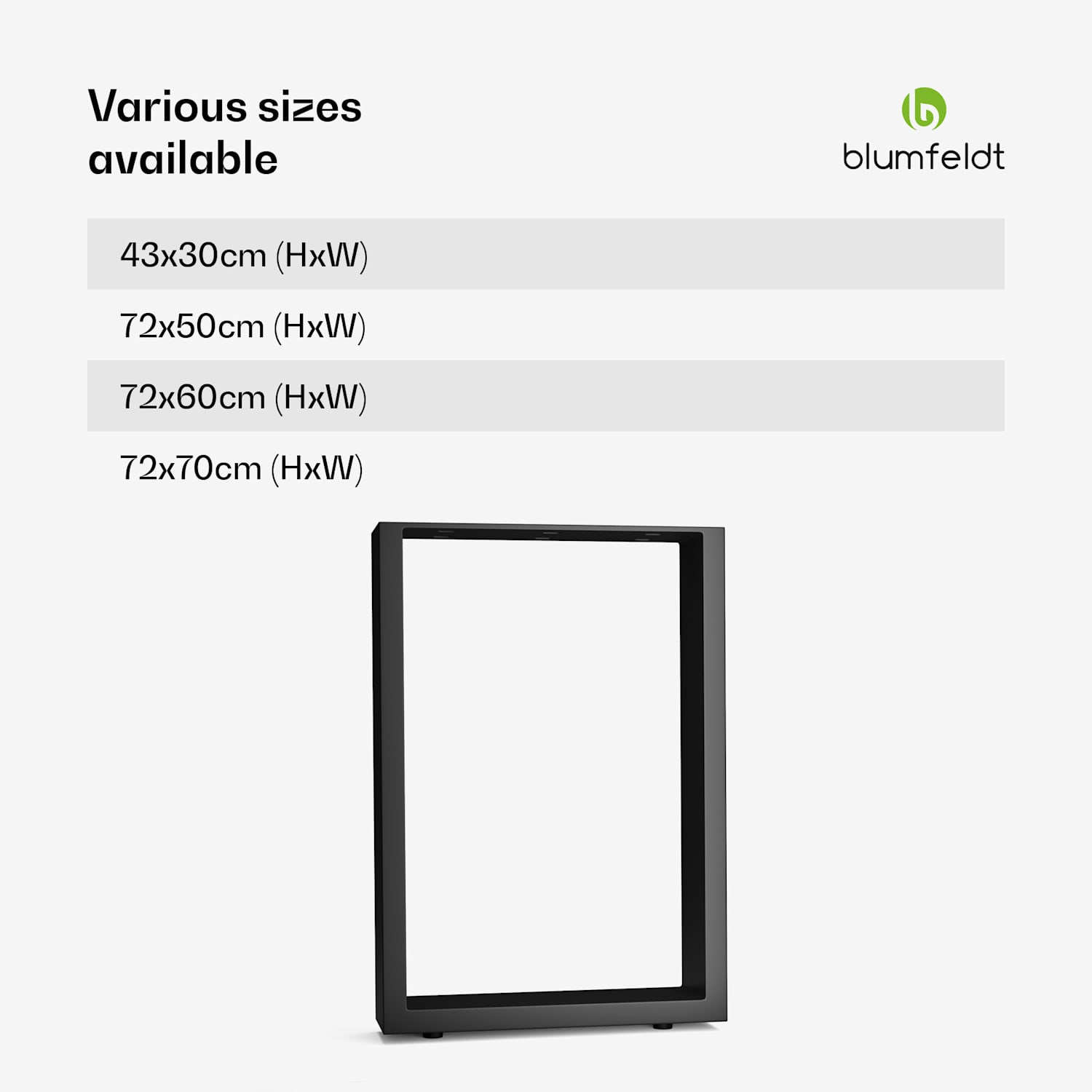 UrbanFodge U tafelpoten | modern design | voor DHZ projecten | 200 kg draagkracht 30 x 43 x 12 cm