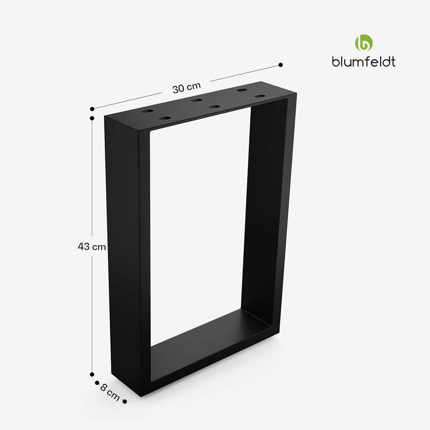 UrbanFodge U tafelpoten | modern design | voor DHZ projecten | 200 kg draagkracht 30 x 43 x 12 cm