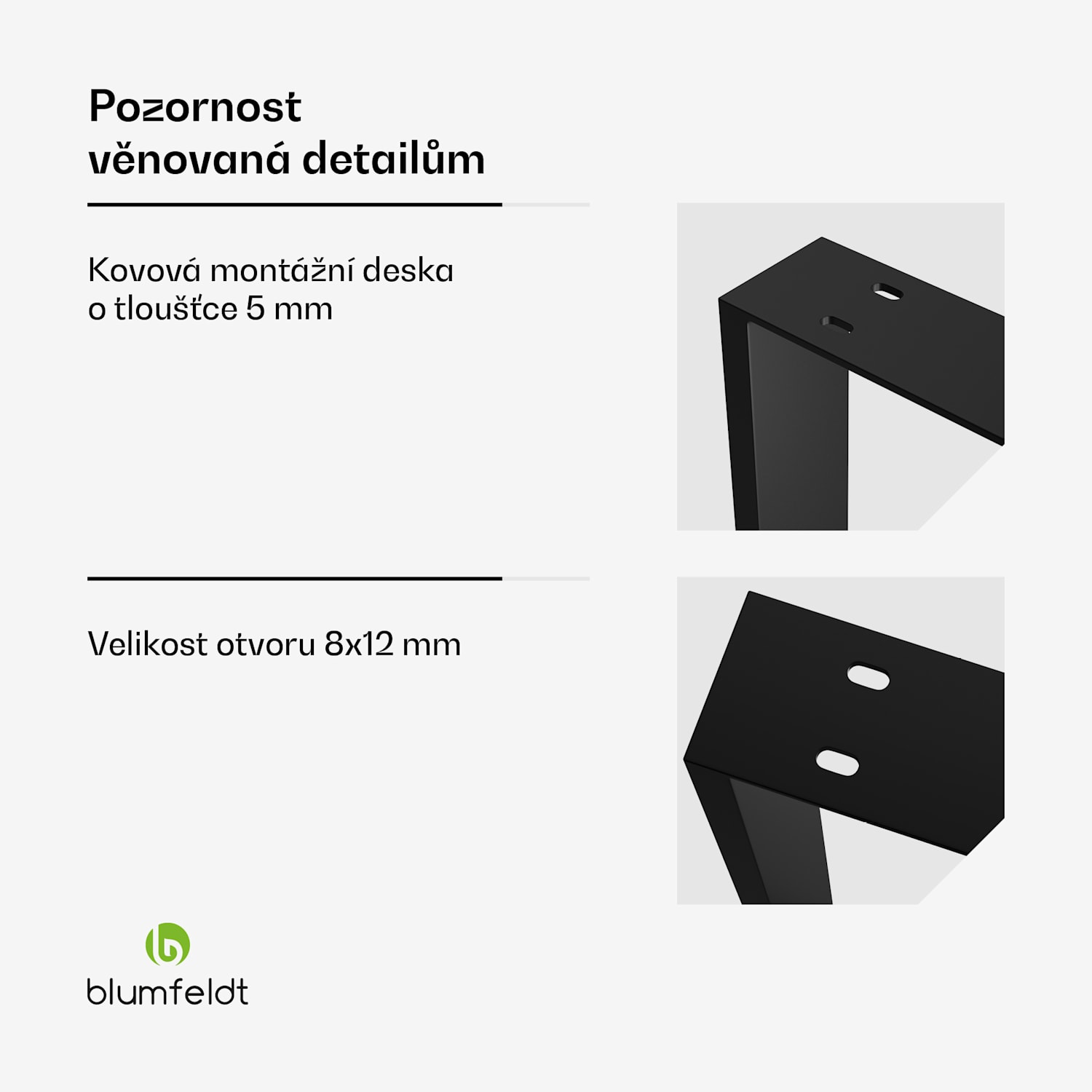 blumfeldt UrbanFodge U nohy stolu, moderní design, pro projekty DIY, nosnost 200 kg 50 x 72 x 12 cm