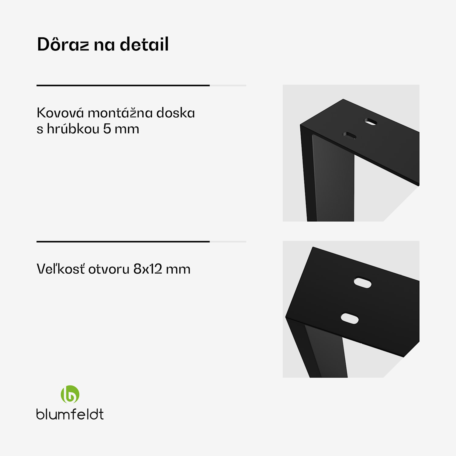 Blumfeldt UrbanFodge U nohy stola, Moderný dizajn, Pre projekty DIY, Nosnosť 200 kg 50 x 72 x 12 cm