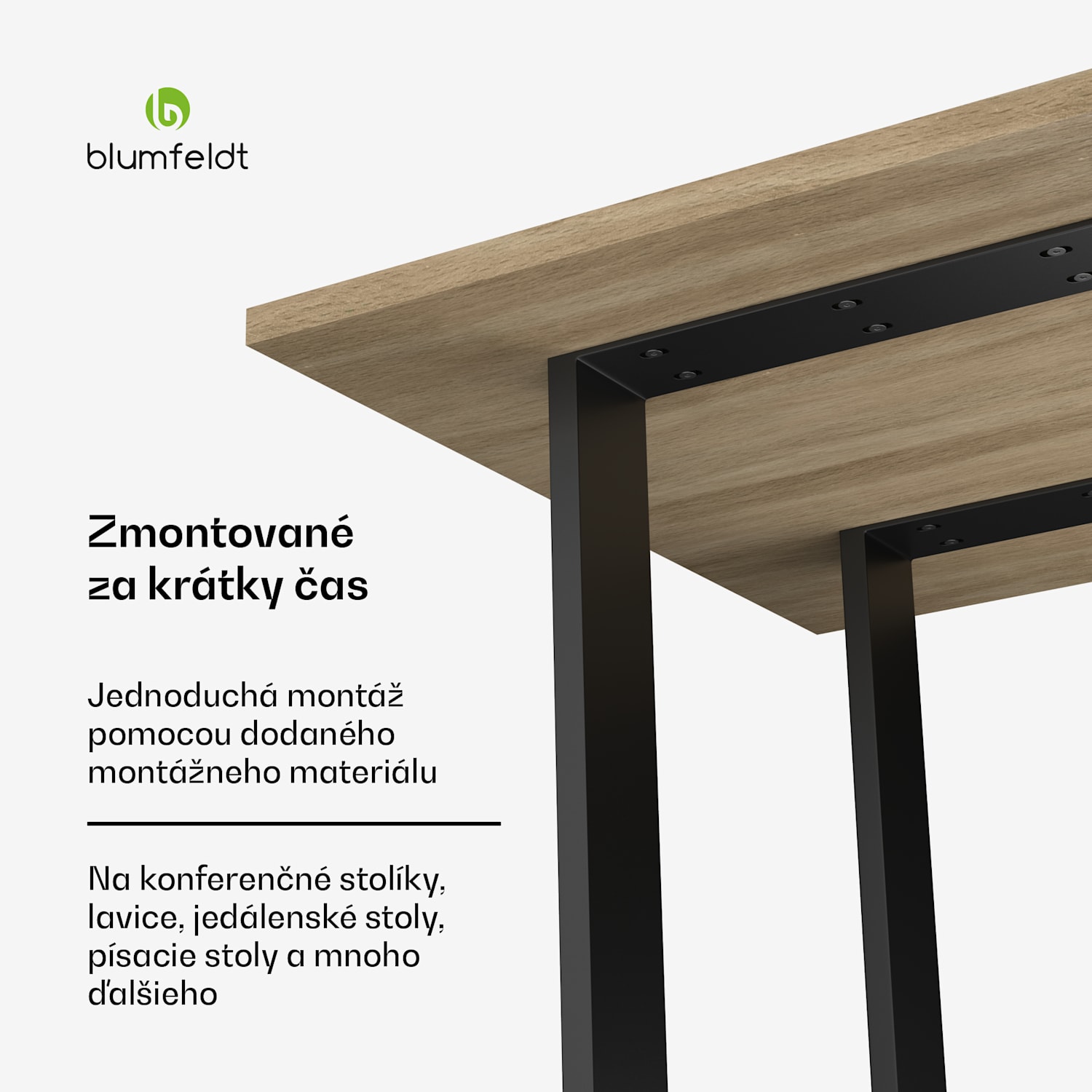 Blumfeldt UrbanFodge U nohy stola, Moderný dizajn, Pre projekty DIY, Nosnosť 200 kg 50 x 72 x 12 cm