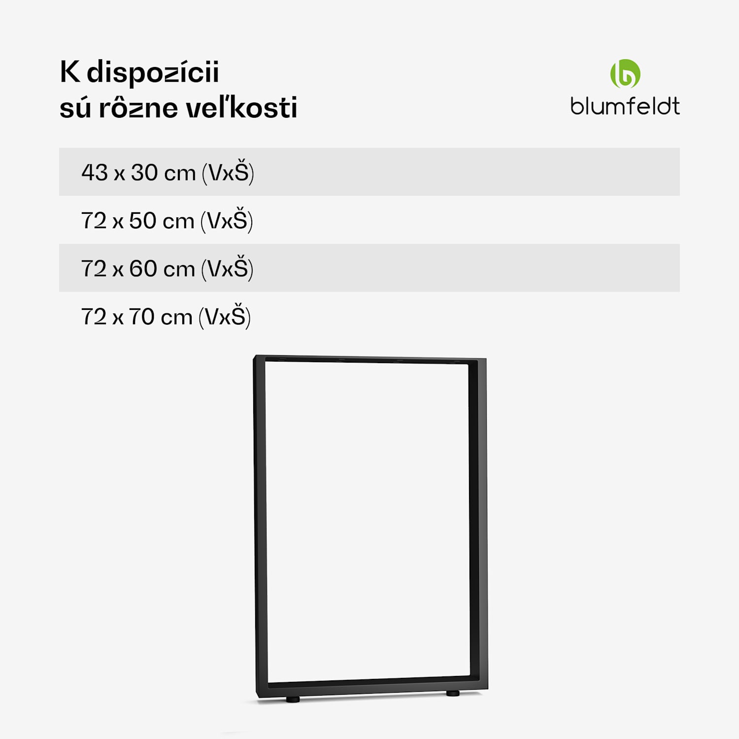 Blumfeldt UrbanFodge U nohy stola, Moderný dizajn, Pre projekty DIY, Nosnosť 200 kg 50 x 72 x 12 cm