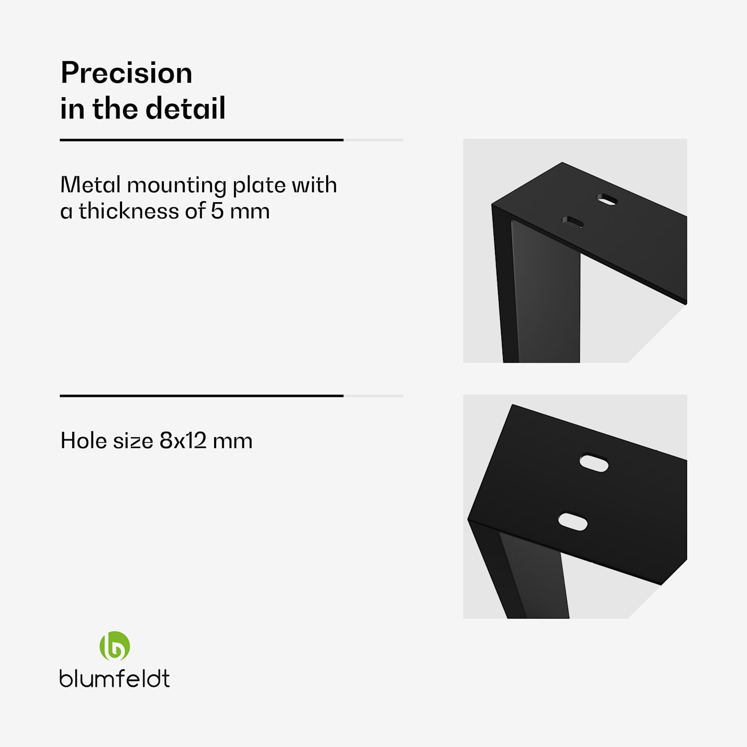 UrbanFodge U tafelpoten | modern design | voor DHZ projecten | 200 kg draagkracht 50 x 72 x 12 cm