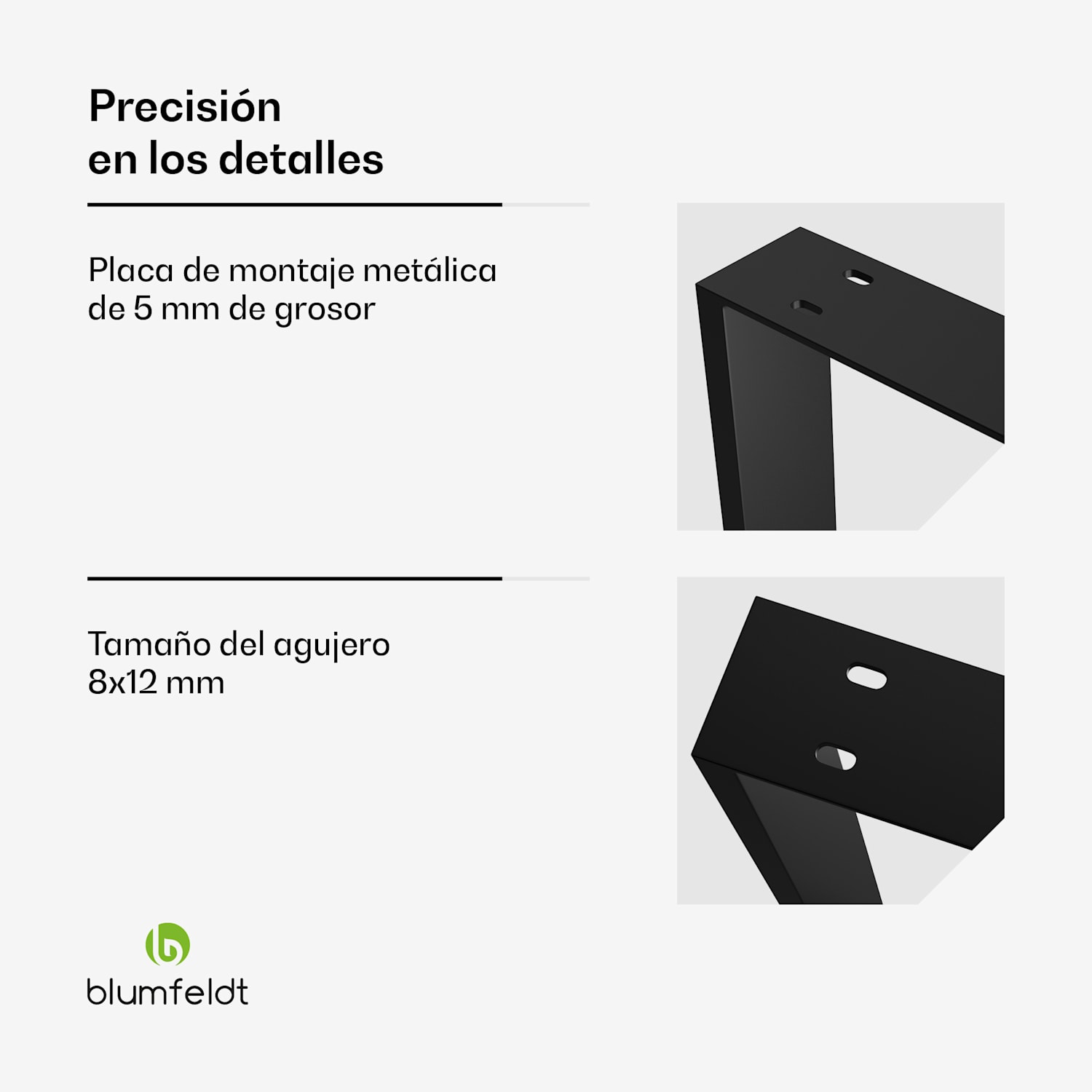 UrbanFodge U patas de mesa de Blumfeldt| diseño moderno | para proyectos de bricolaje | 200 kg de capacidad de carga 60 x 72 x 12 cm
