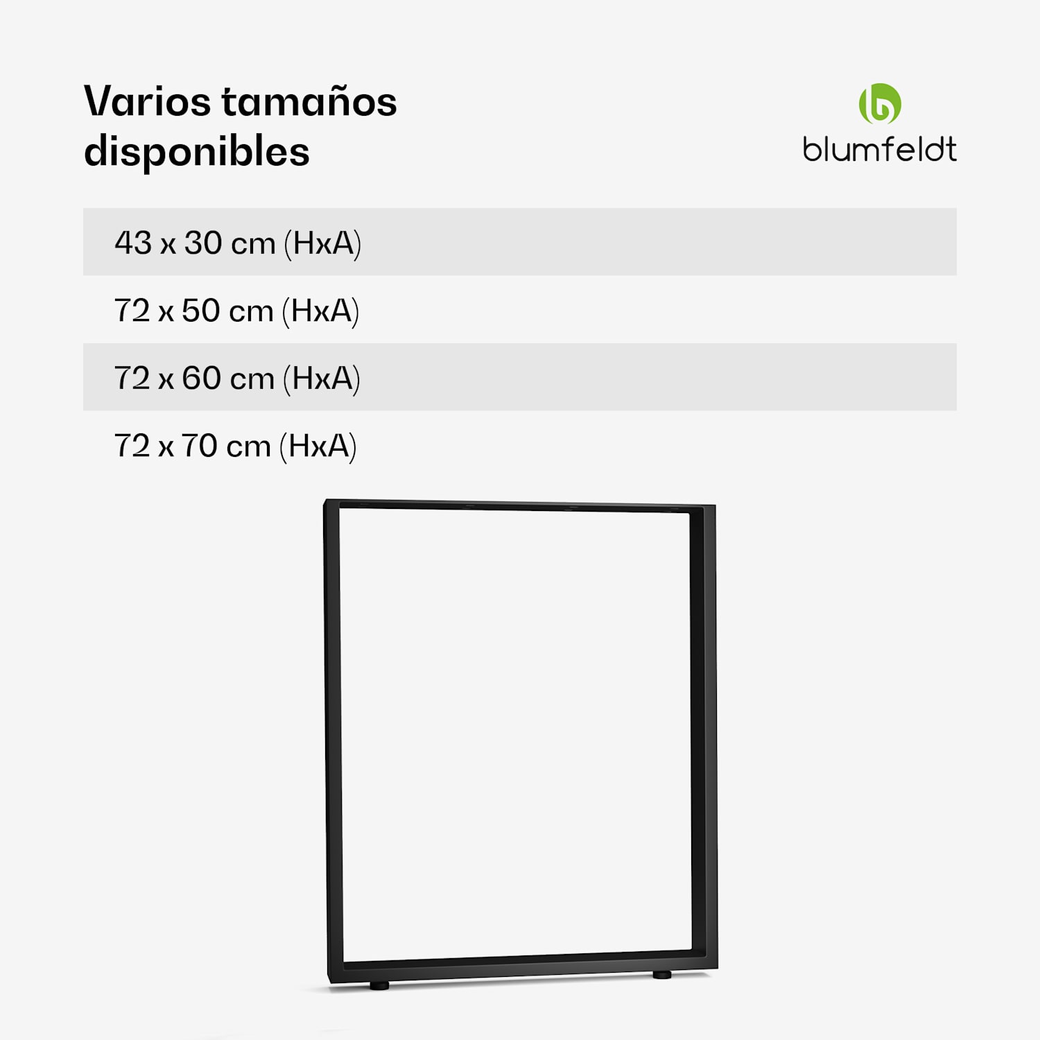 UrbanFodge U patas de mesa de Blumfeldt| diseño moderno | para proyectos de bricolaje | 200 kg de capacidad de carga 60 x 72 x 12 cm