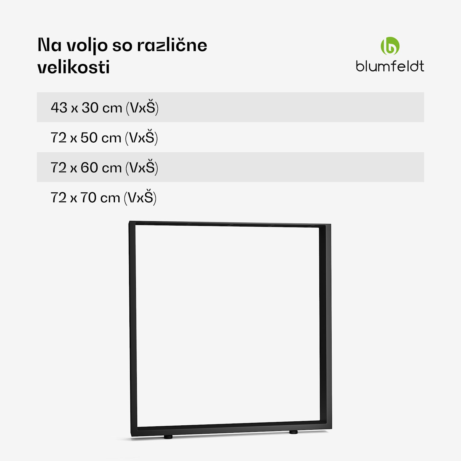 Blumfeldt UrbanFodge U noge za mizo, moderna zasnova, za DIY projekte, nosilnost 200 kg 70 x 72 x 12 cm