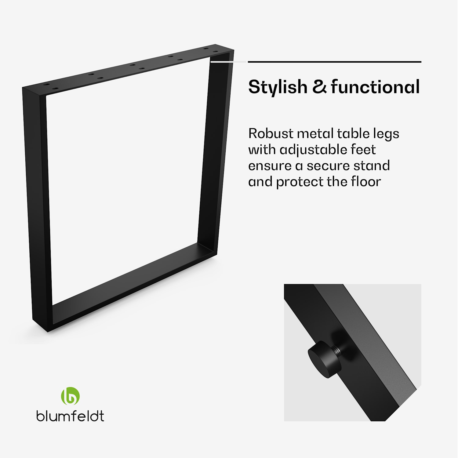 Pés de mesa UrbanFodge U da Blumfeldt | design moderno | para projetos DIY | capacidade de 200 kg 70 x 72 x 12 cm