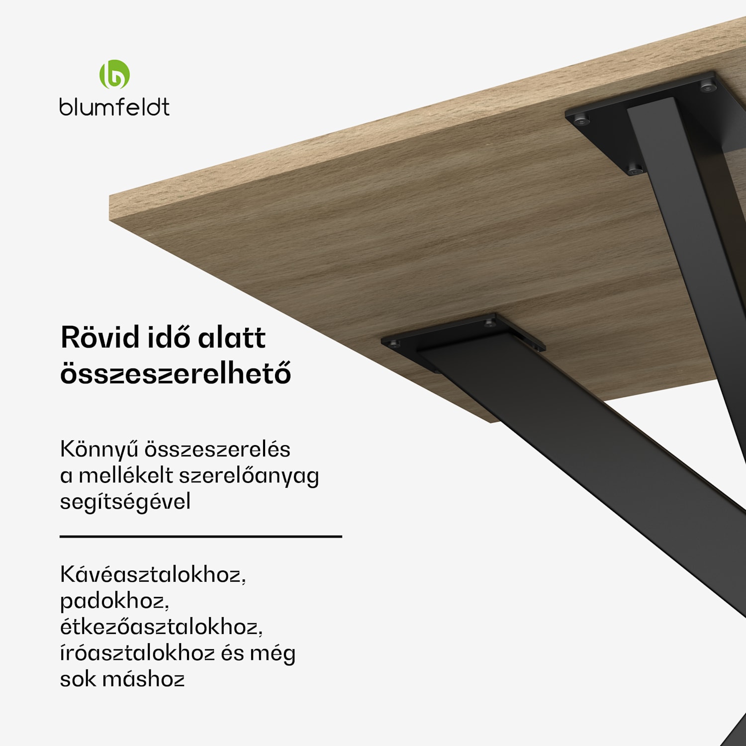 UrbanFodge TRIPLE X asztallábak, Modern kialakítás, DIY projektekhez, 200 kg teherbírás 85 x 71 x 85 cm