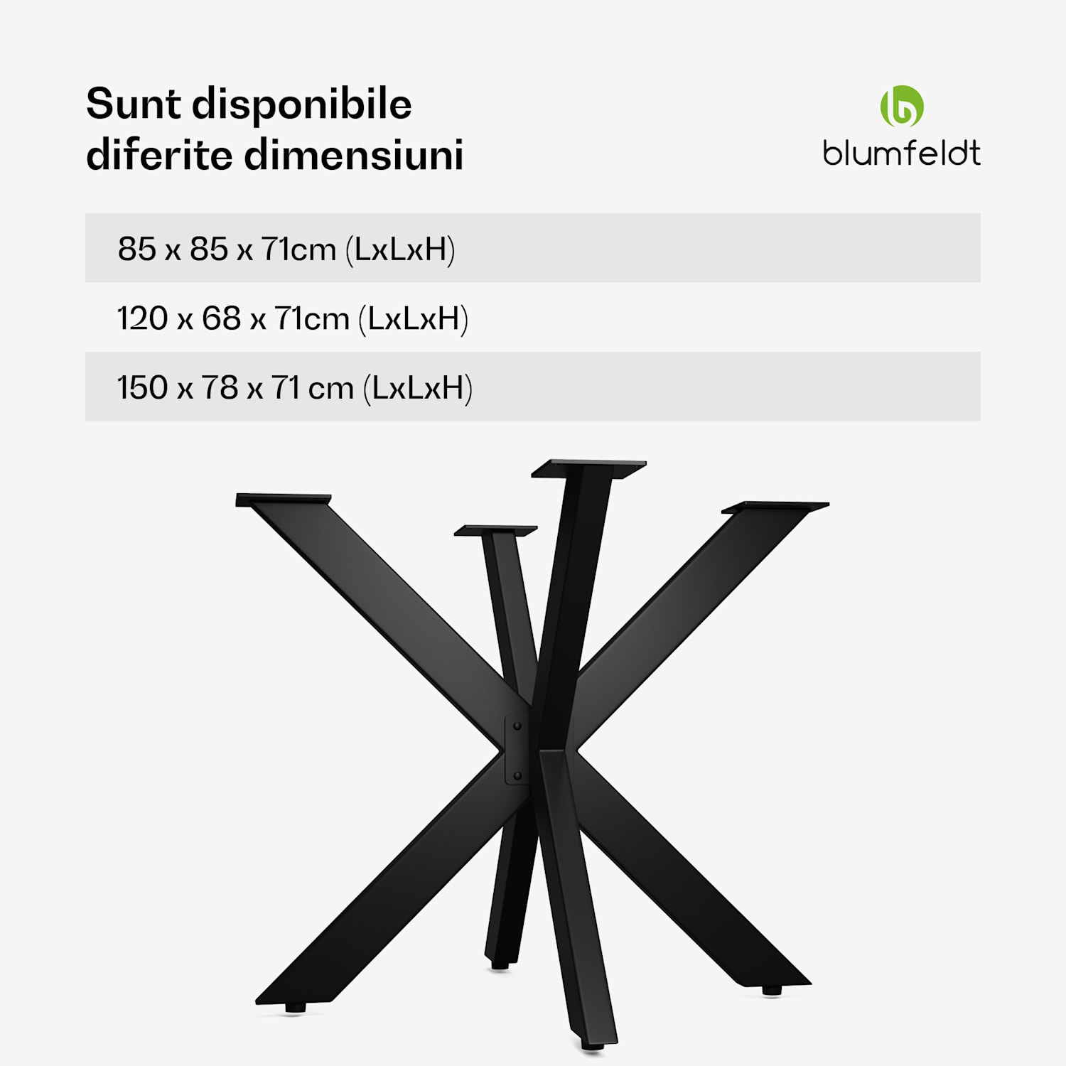 UrbanFodge X picioare de masă, design modern, pentru proiecte DIY, capacitate de încărcare 200 kg 85 x 71 x 85 cm