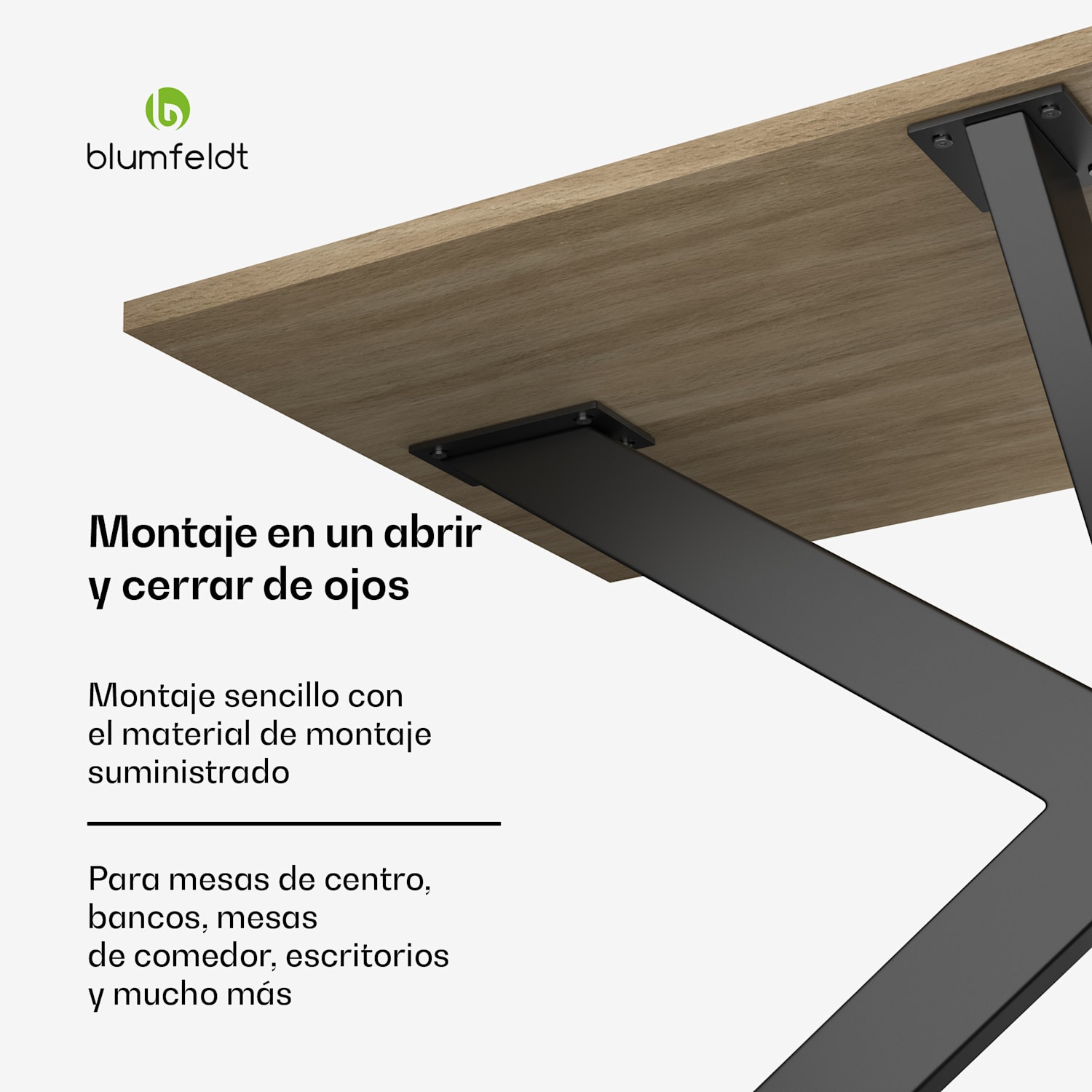 UrbanFodge TRIPLE X patas de mesa | diseño moderno | para proyectos de bricolaje | 200 kg de capacidad de carga 68 x 71 x 120 cm