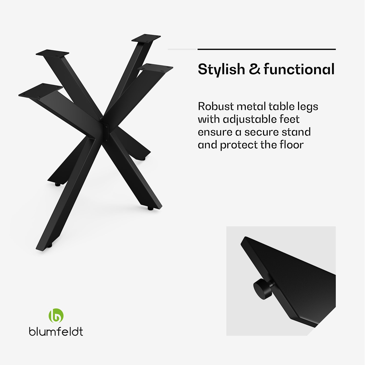 UrbanFodge TRIPLE X table legs | modern design | for DIY projects | 200 kg load capacity 68 x 71 x 120 cm