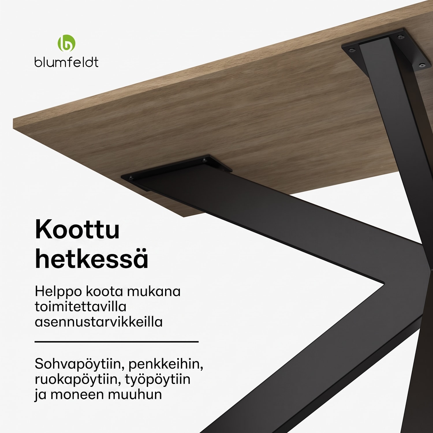 UrbanFodge TRIPLE X -pöydänjalat | moderni muotoilu | tee se itse -projekteihin | 200 kg kantavuus 78 x 71 x 150 cm