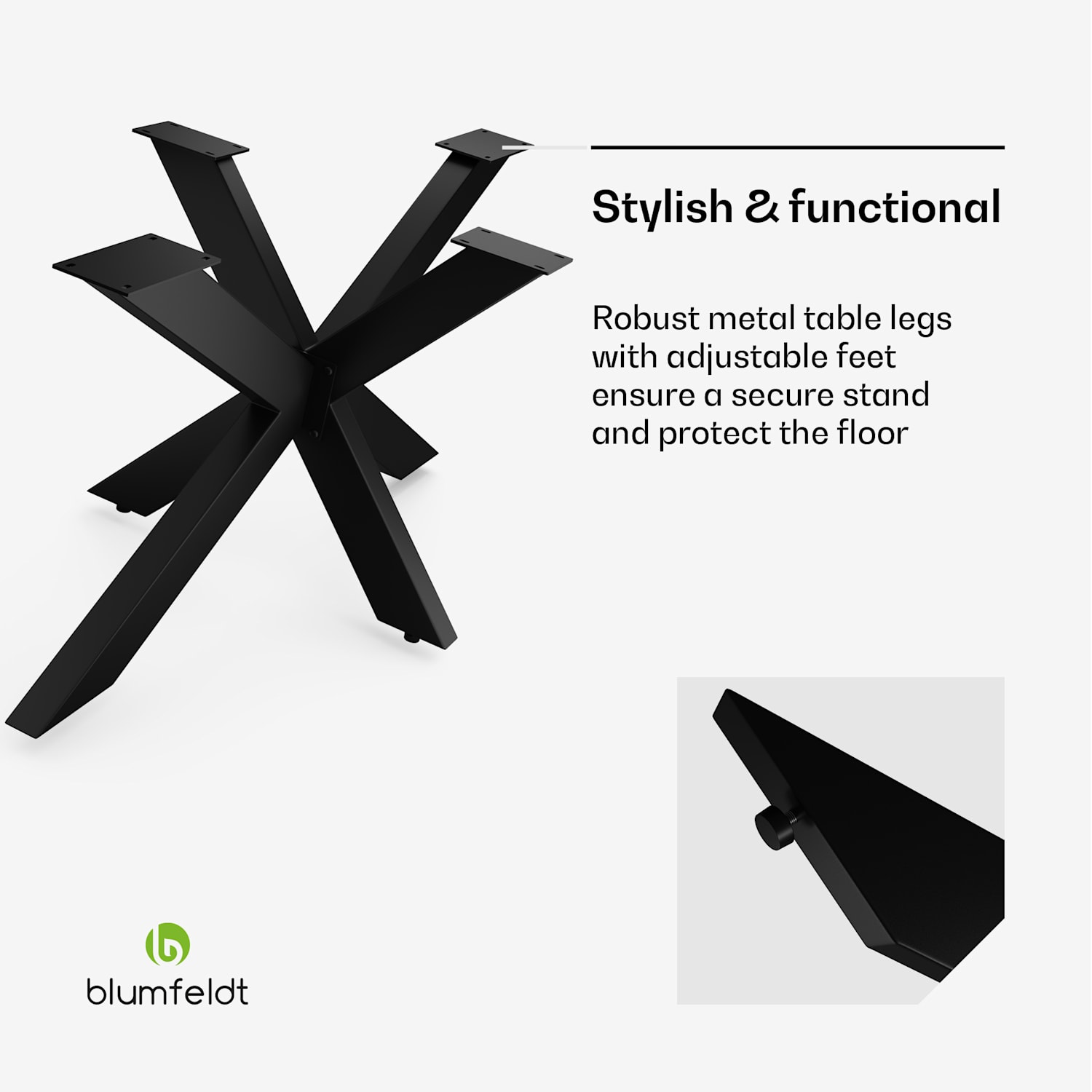 Pés de mesa UrbanFodge TRIPLE X | design moderno | para projeto DIY | capacidade para 200 kg 78 x 71 x 150 cm