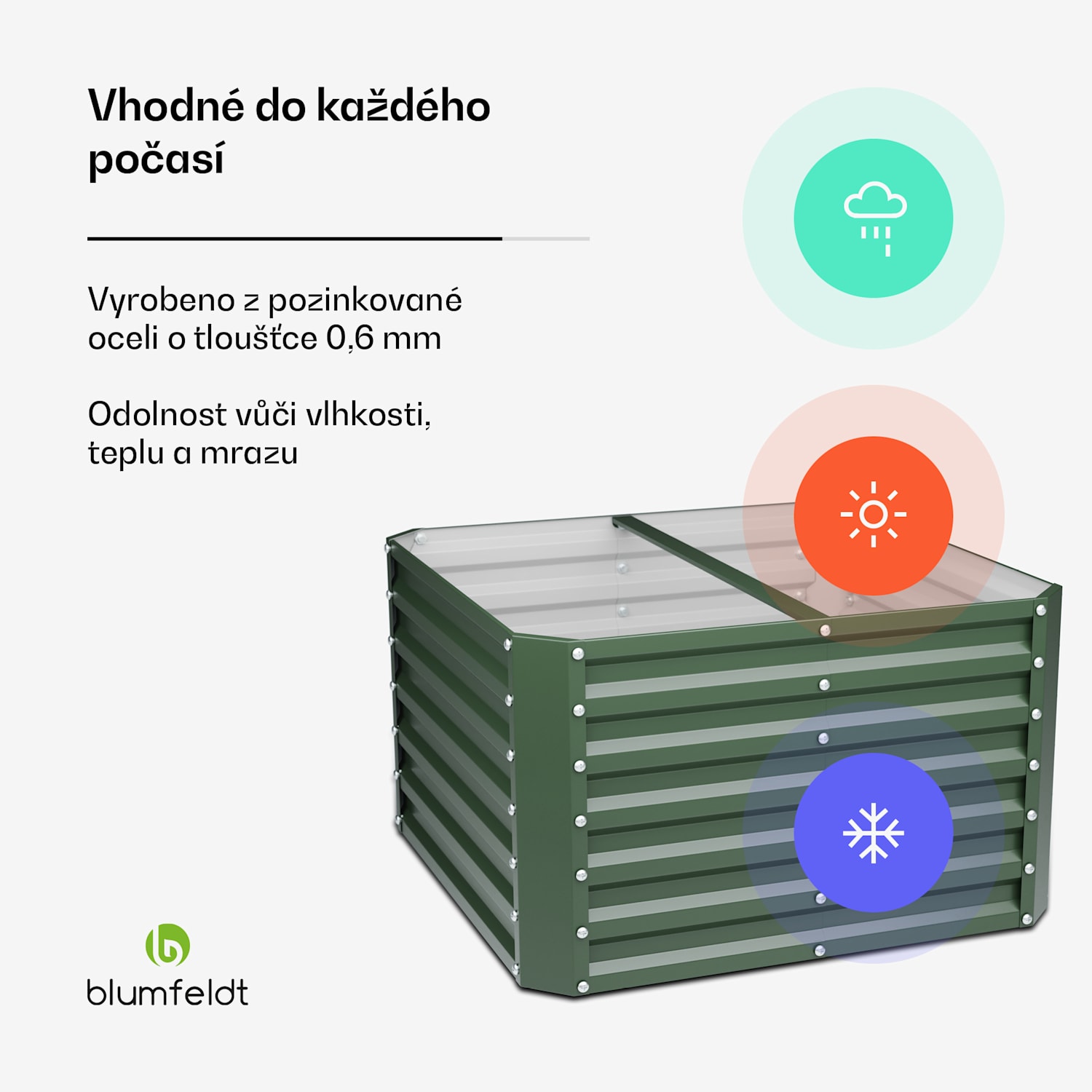 Vyvýšené záhon High Grow Straight, 600 l, Ergonomické, Odolné vůči povětrnostním vlivům, Otevřená základna 100 x 100 x 60 cm | Zelená