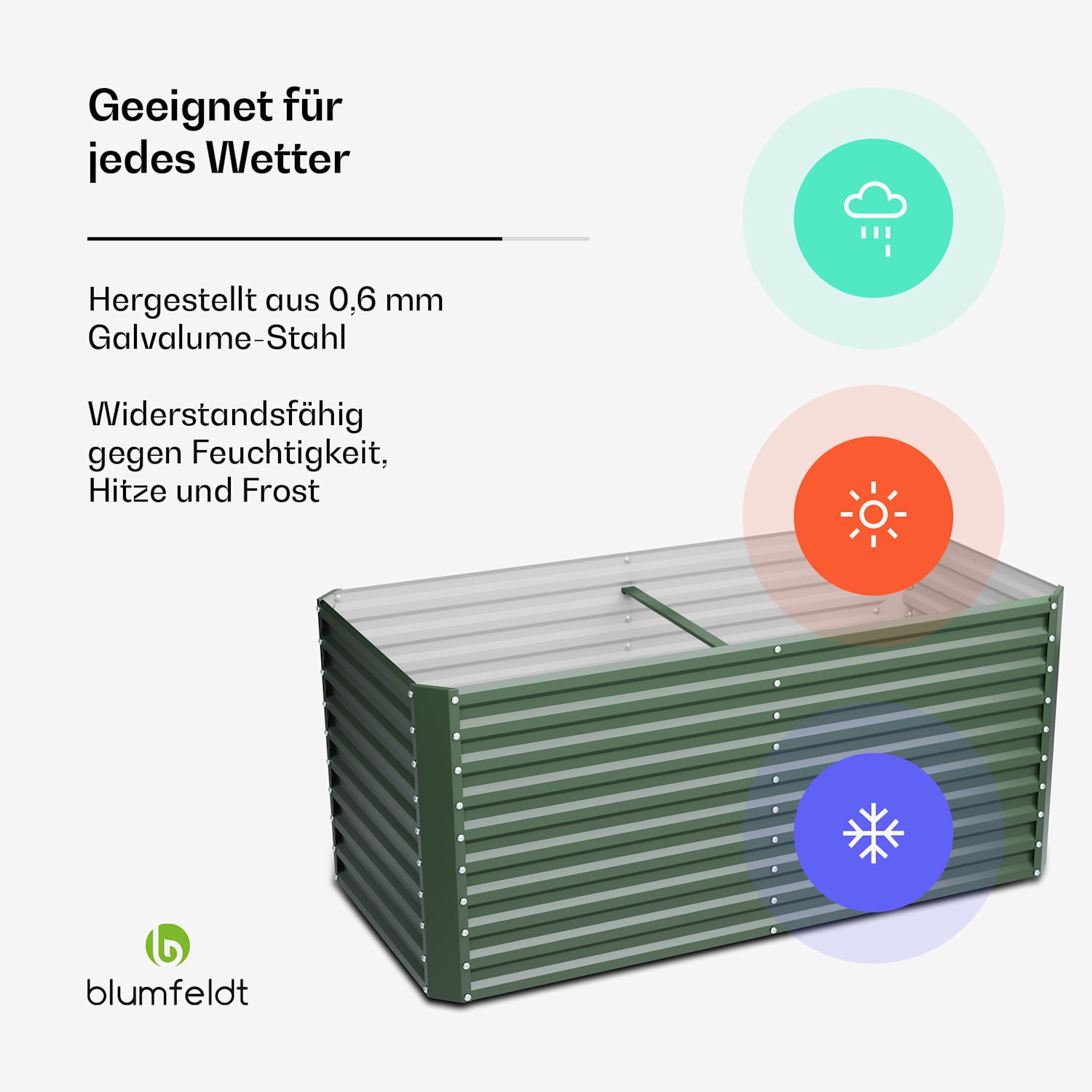 High Grow Straight Hochbeet | 1.800 L | Ergonomisch | Wetterfest | offene Bodenstruktur 200 x 100 x 90 cm | Grün
