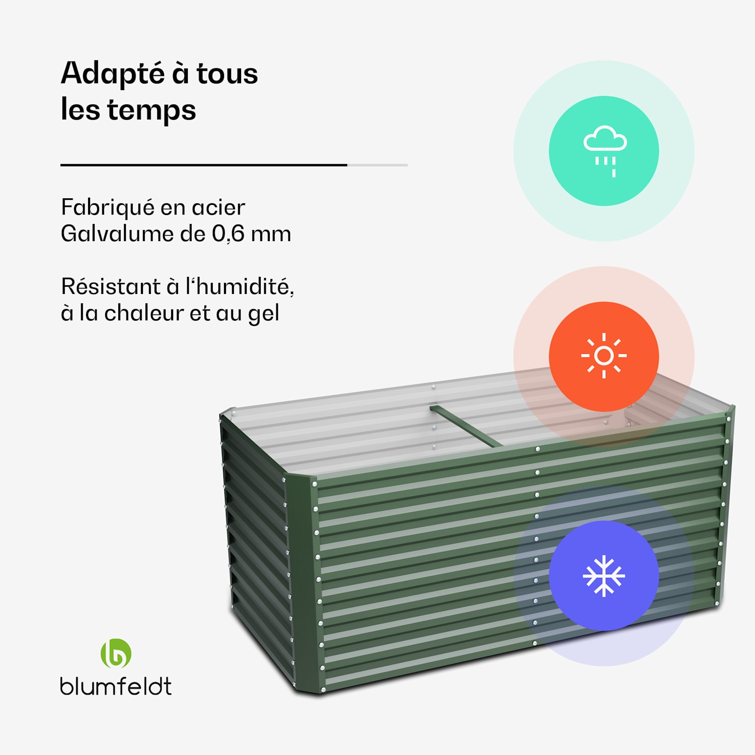 High Grow Straight Potager surélevé | 1800 L | Ergonomique | Résistant aux intempéries | Structure de fond ouverte 200 x 100 x 90 cm | Vert