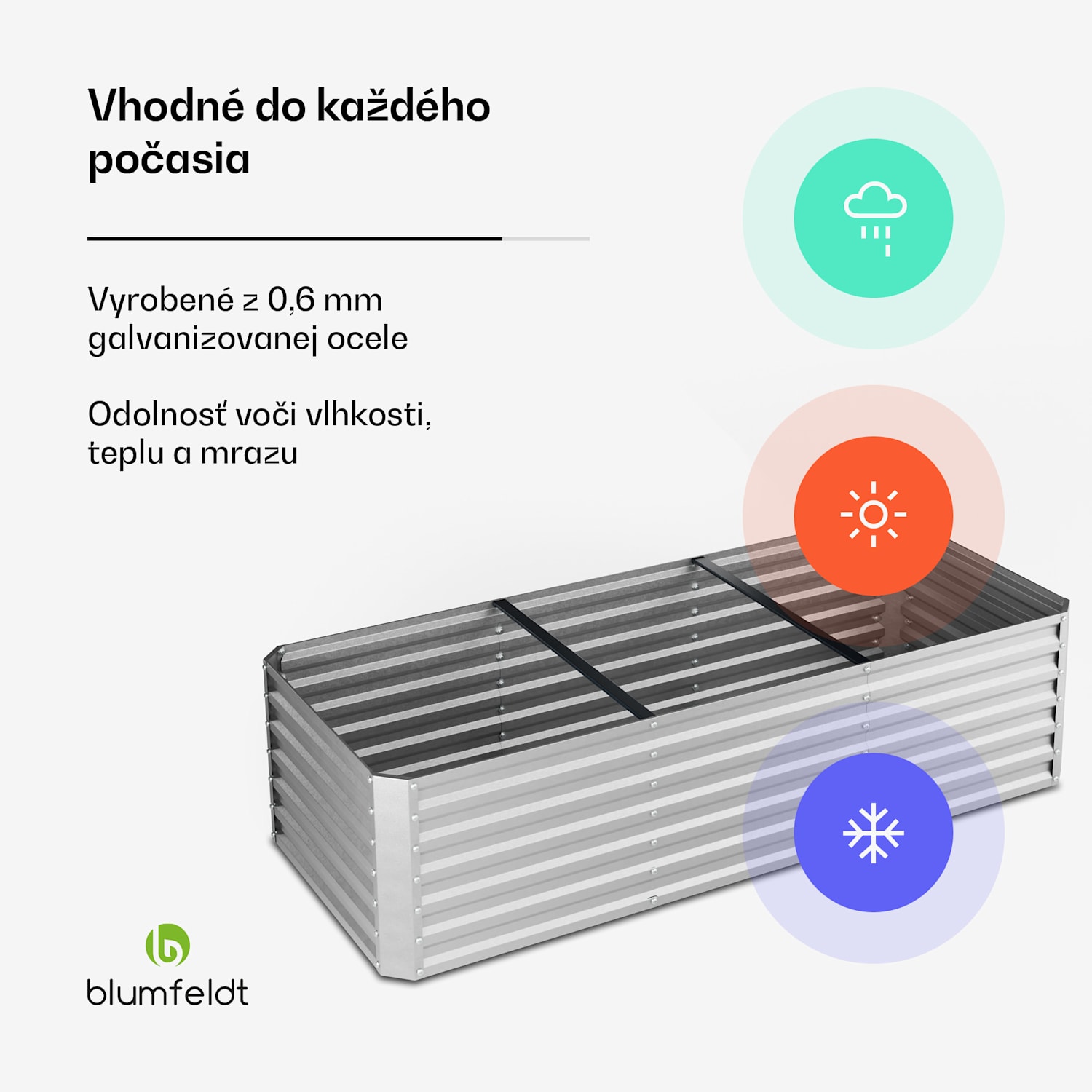 High Grow Straight vyvýšený záhon, 1440 L, Ergonomický, Odolný voči poveternostným vplyvom, Otvorená základňa 240 x 100 x 60 cm | Strieborná