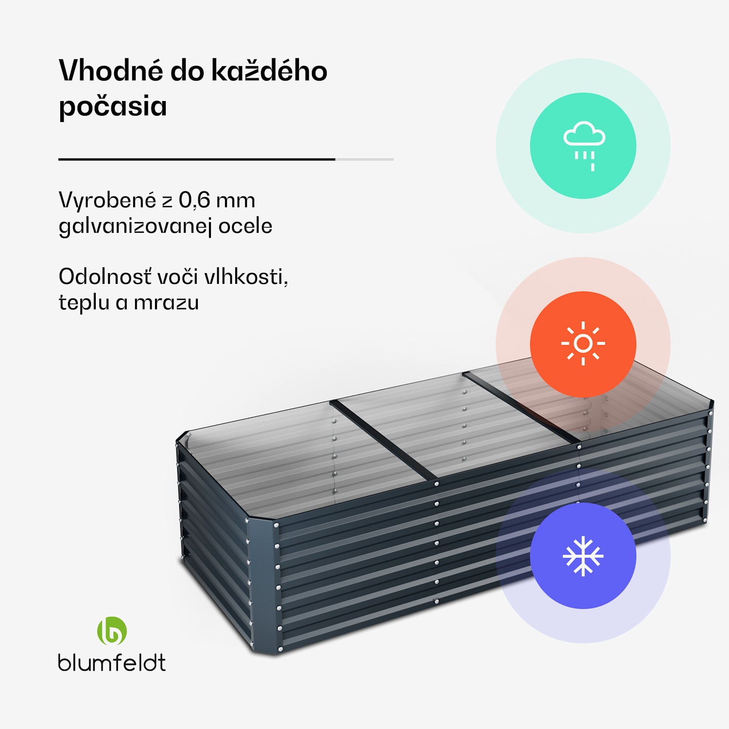 High Grow Straight vyvýšený záhon, 1440 L, Ergonomický, Odolný voči poveternostným vplyvom, Otvorená základňa 240 x 100 x 60 cm | Antracit