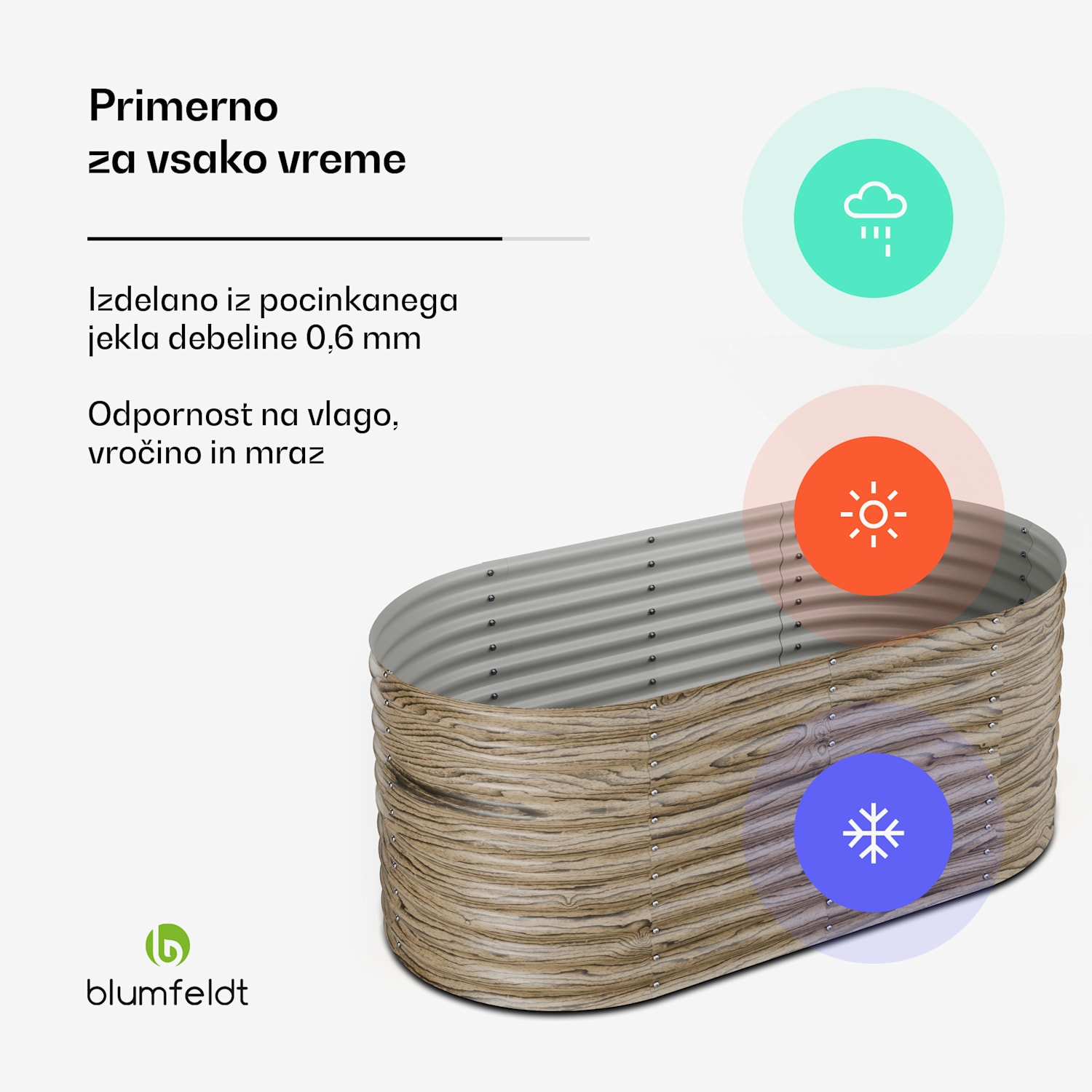 High Grow dvignjena gredica, 1169 L, Ergonomska, Odporna na vremenske vplive, Ovalna 