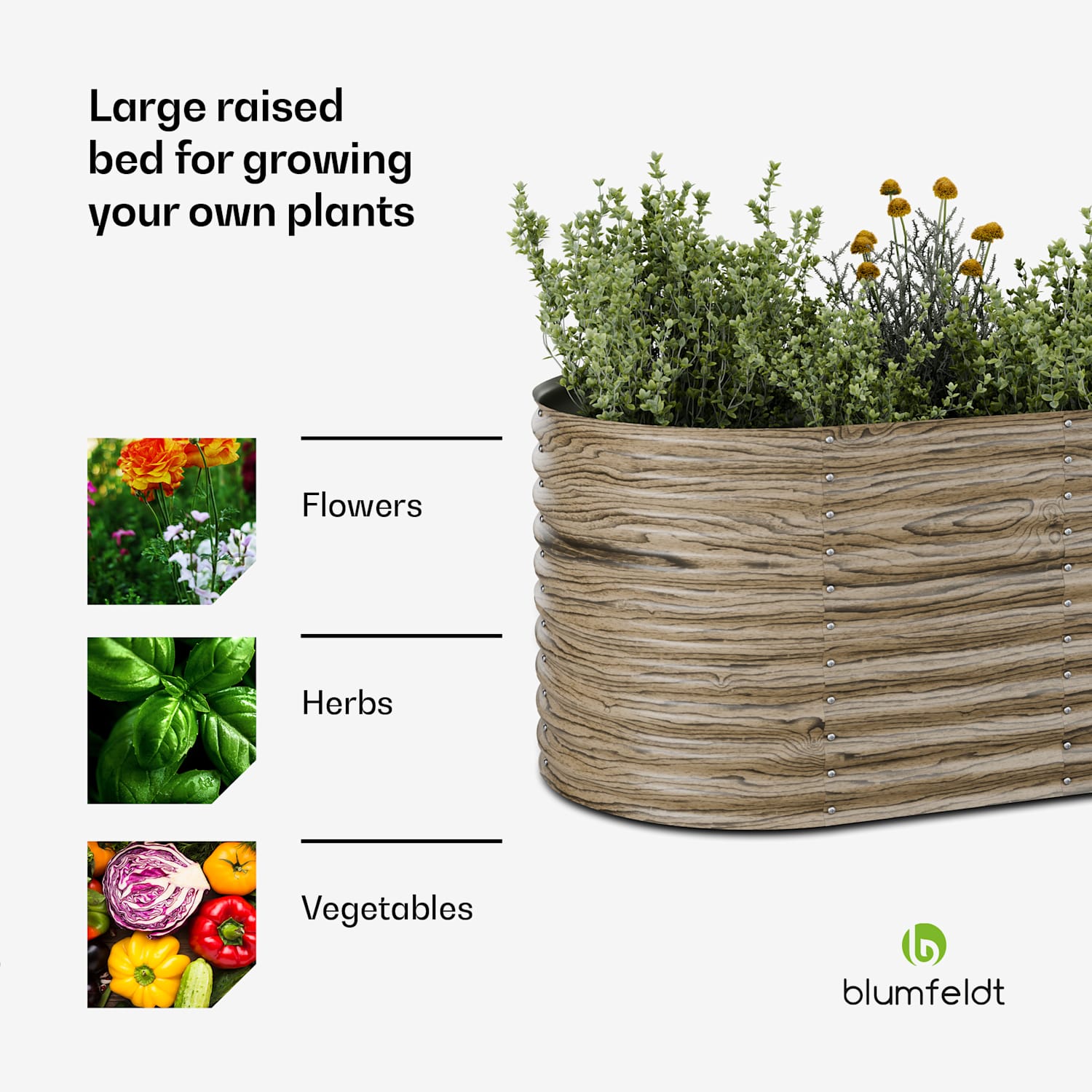 High Grow -kohopenkki | 1169 l | ergonominen | säänkestävä | avoin pohjarakenne | ovaali 