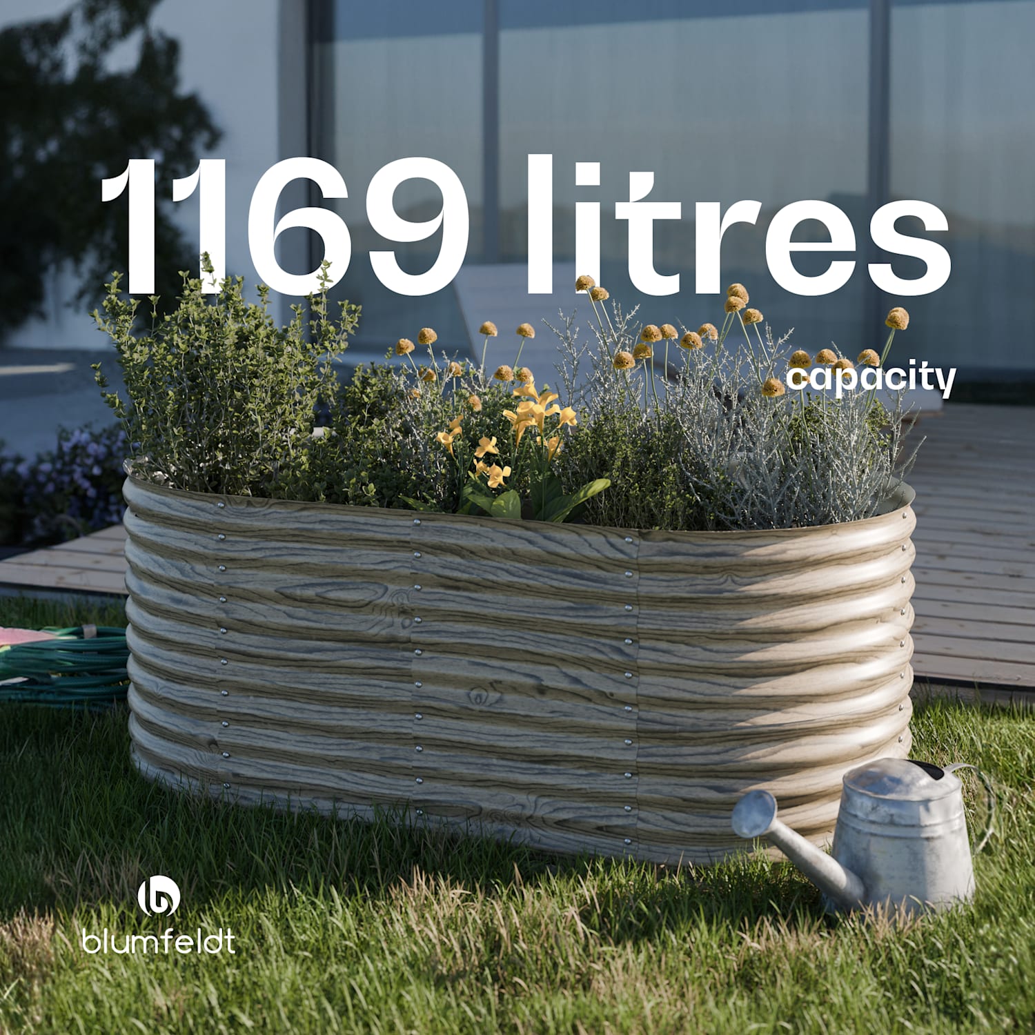 High Grow -kohopenkki | 1169 l | ergonominen | säänkestävä | avoin pohjarakenne | ovaali 