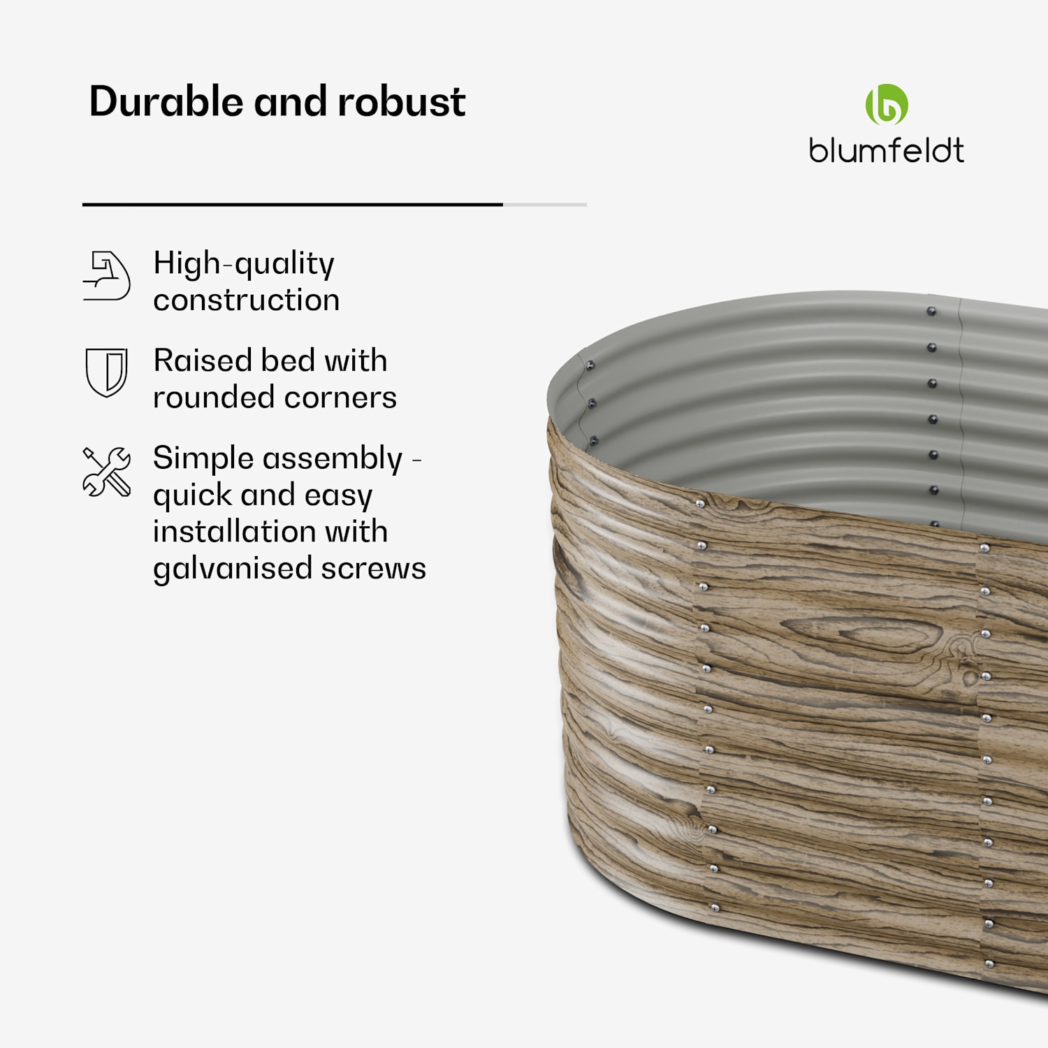 High Grow -kohopenkki | 1169 l | ergonominen | säänkestävä | avoin pohjarakenne | ovaali 