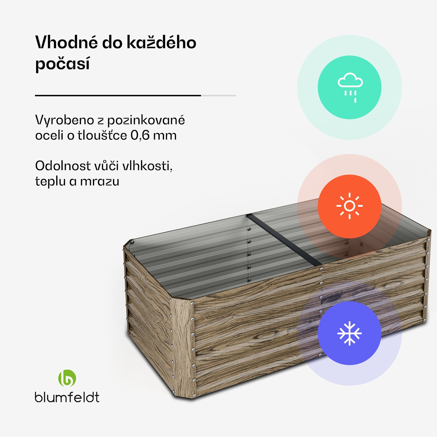 High Grow Straight vyvýšený záhon, 972 L, Ergonomický, Odolný vůči povětrnostním vlivům, Otevřená základna 