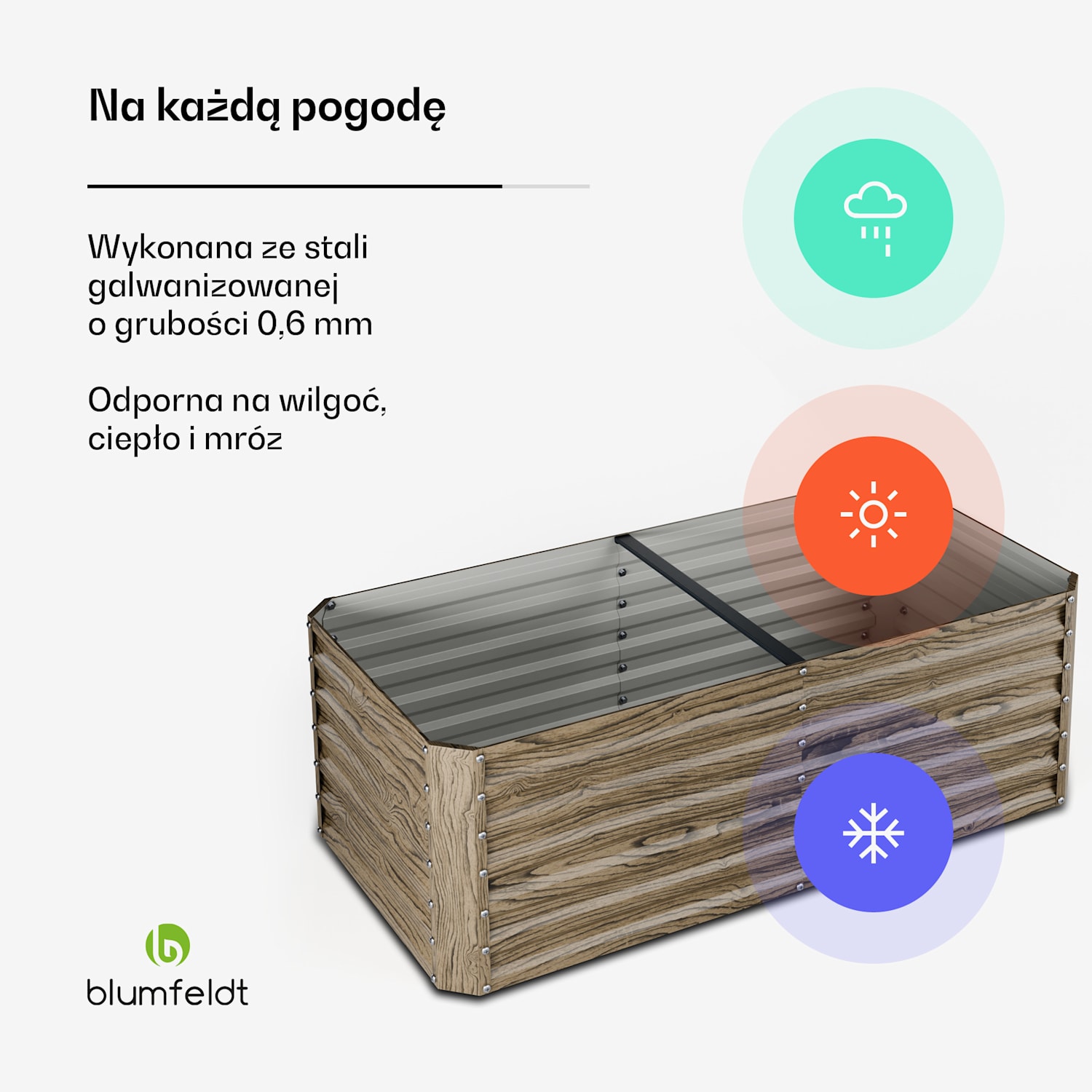High Grow Straight grządka podwyższona, 972 l, ergonomiczna, odporna na warunki atmosferyczne, otwarte dno 