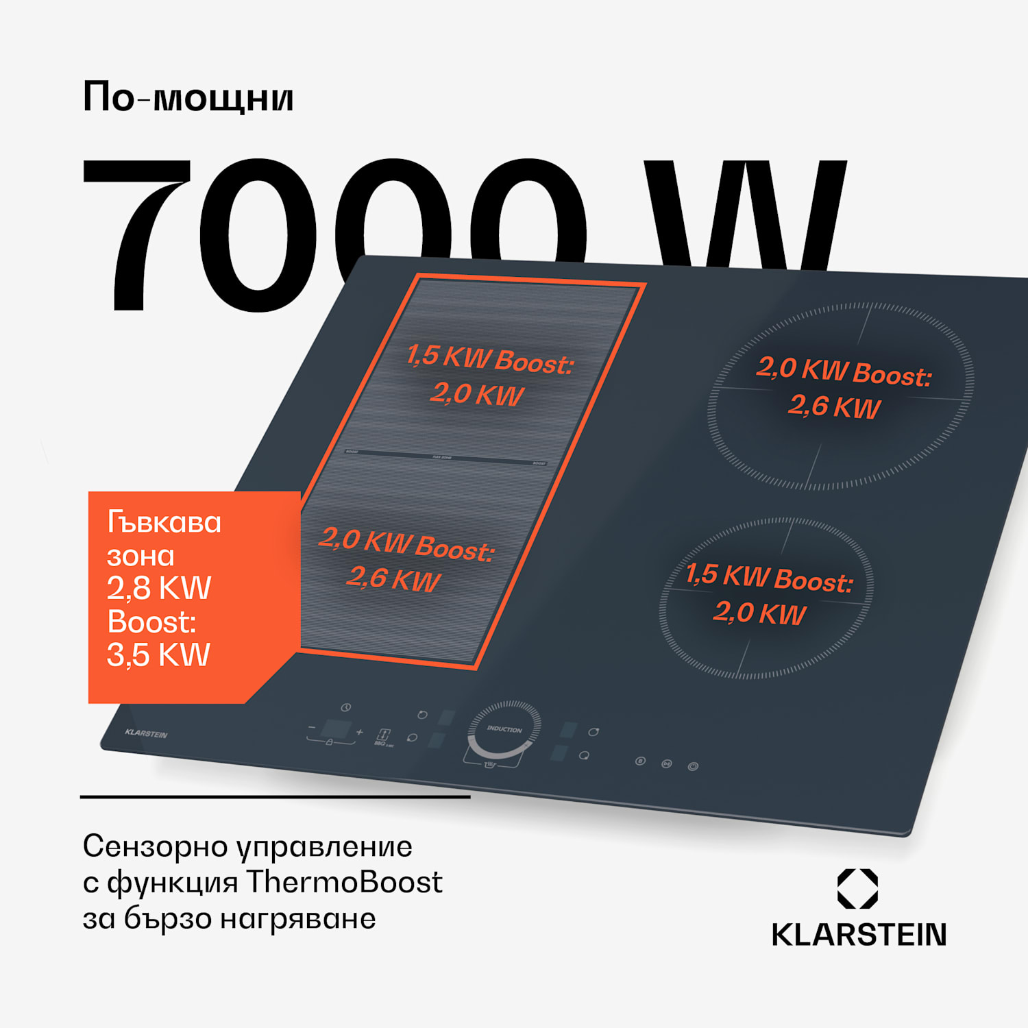 Delicatessa 60 Hybrid v индукционен плот за вграждане, 7000 W, Flexi зона, Booster, Индукция Hybrid | 60 cm | Антрацит