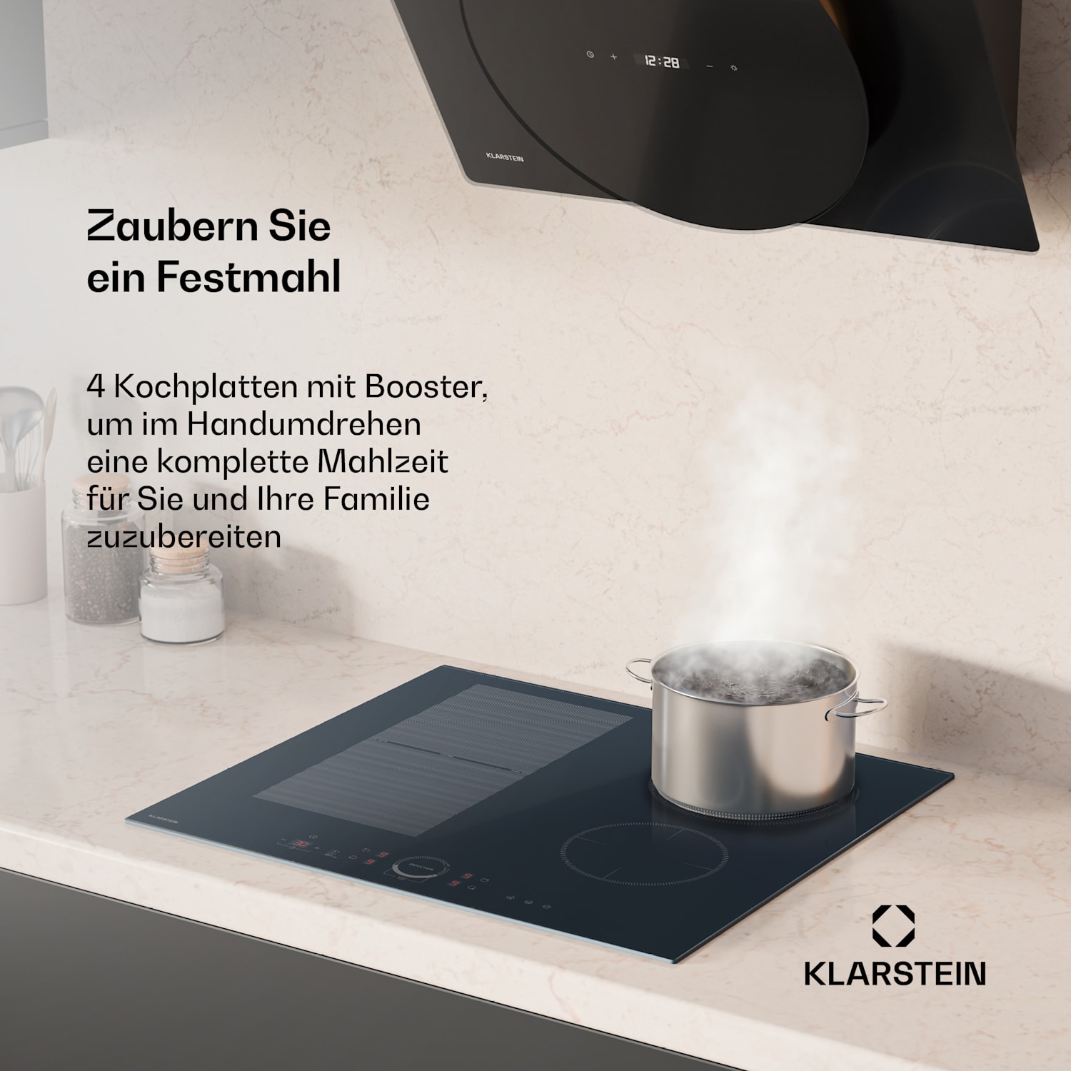 Delicatessa 60 Hybrid Einbaukochfeld | 7000 W | Flexzone | Booster | Induktion Hybrid | 60 cm | Antracite