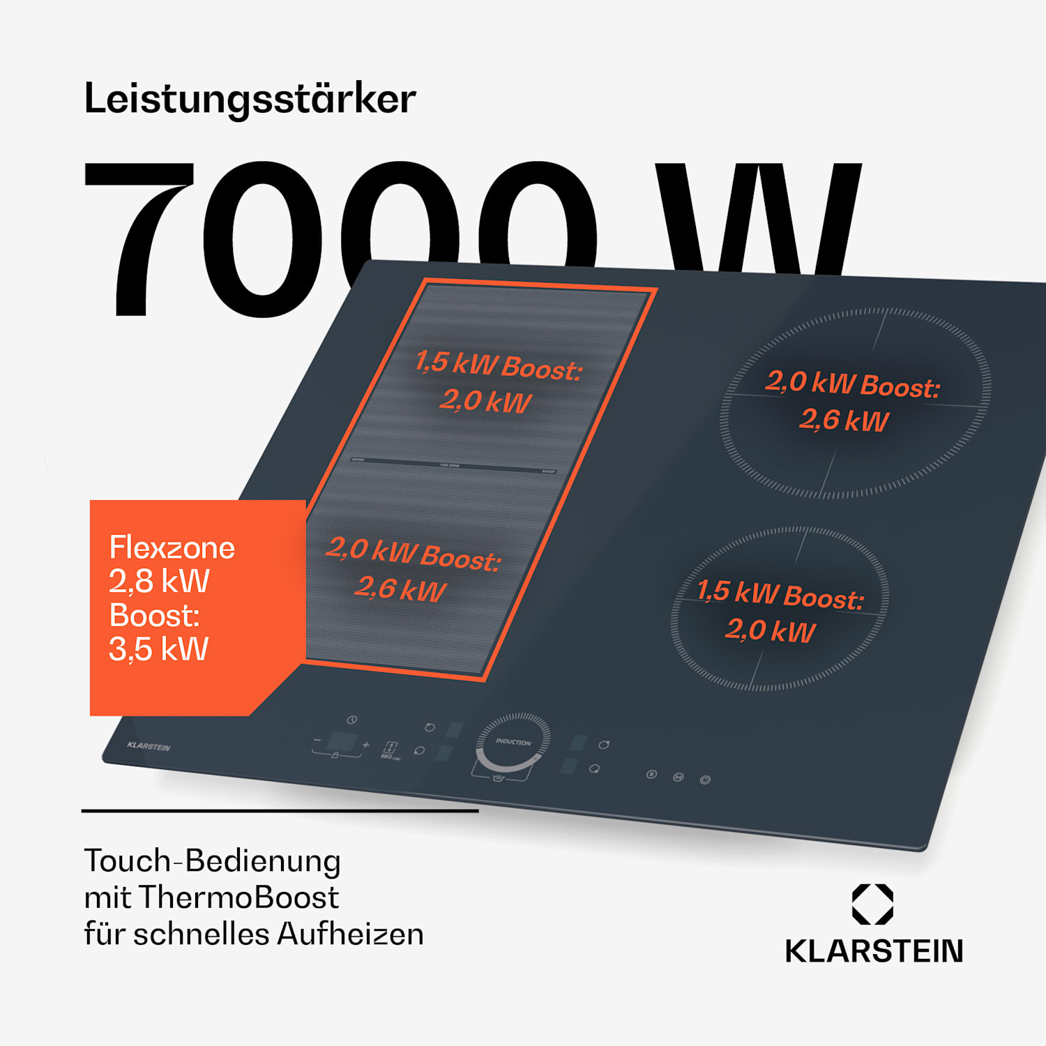 Delicatessa 60 Hybrid Einbaukochfeld | 7000 W | Flexzone | Booster | Induktion Hybrid | 60 cm | Antracite