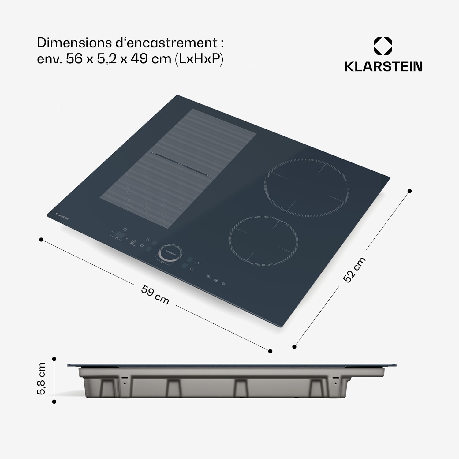 Delicatessa 60 Hybrid inbouwkookplaat | 7000 W | flexzone | booster | inductie Hybrid | 60 cm | Antraciet
