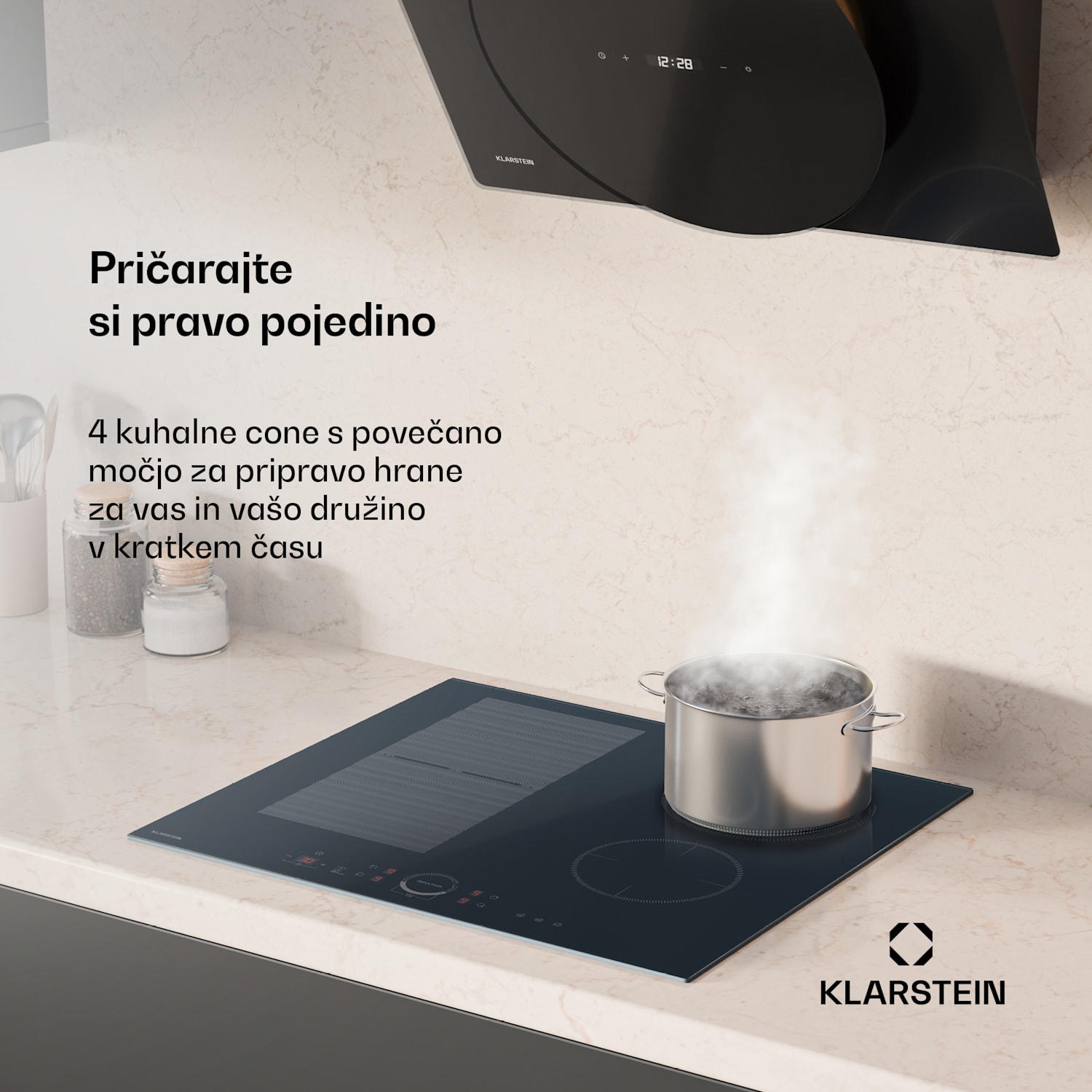 Delicatessa 60 Hybrid vgradna indukcijska kuhalna plošča, 7000 W, Flexi cona, Booster, Indukcija Hybrid | 60 cm | Antracit