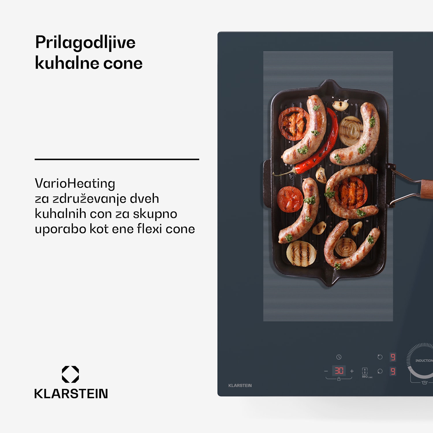 Delicatessa 60 Hybrid vgradna indukcijska kuhalna plošča, 7000 W, Flexi cona, Booster, Indukcija Hybrid | 60 cm | Antracit