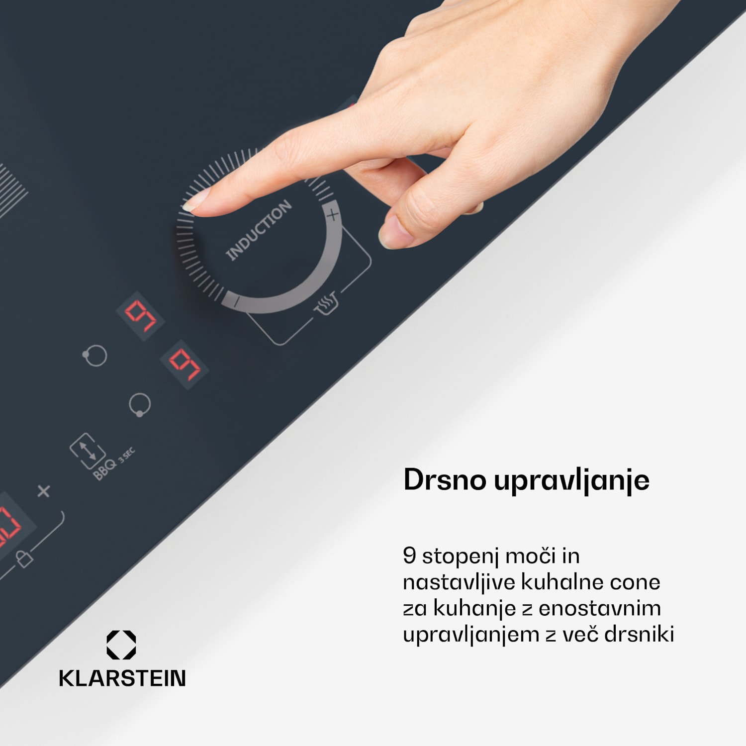 Delicatessa 60 Hybrid vgradna indukcijska kuhalna plošča, 7000 W, Flexi cona, Booster, Indukcija Hybrid | 60 cm | Antracit