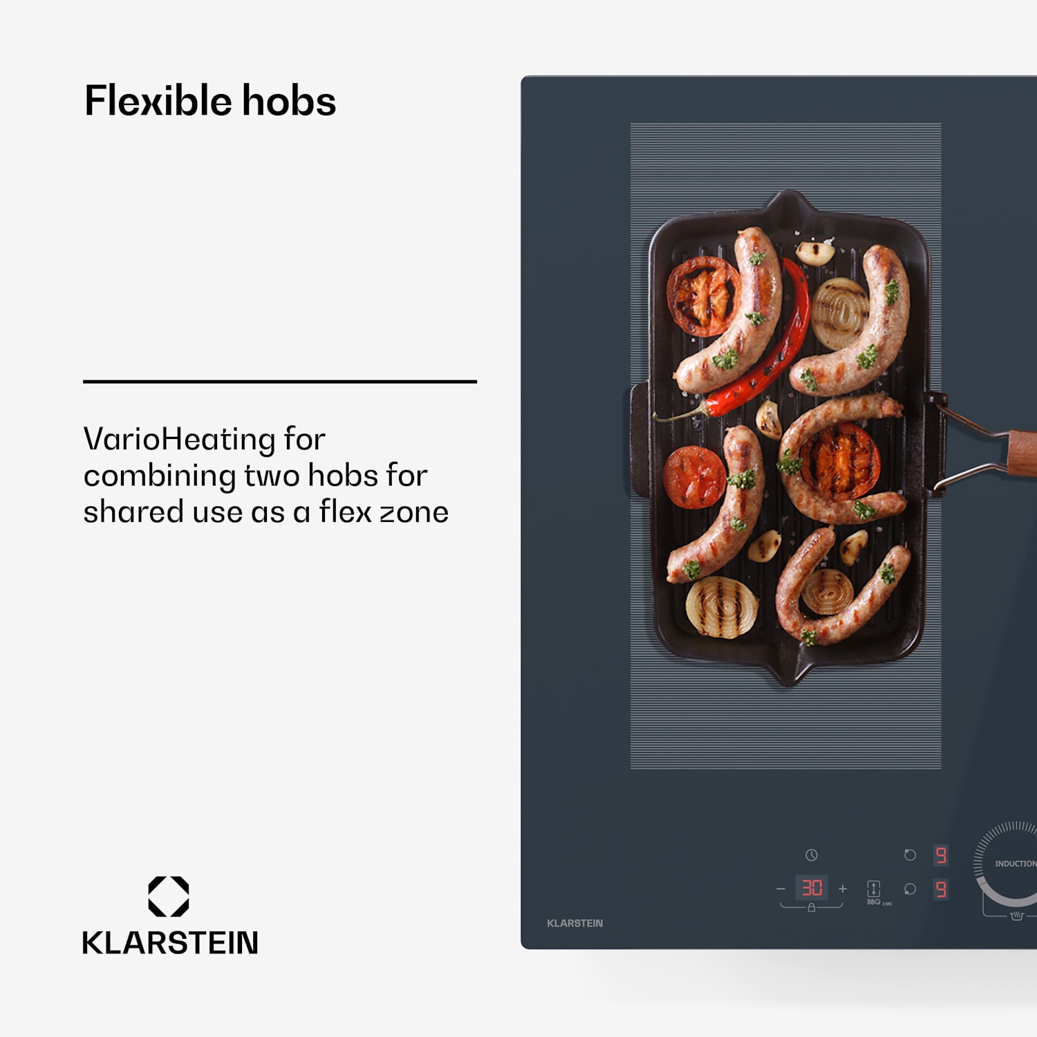 Delicatessa 60 Hybrid integroitava liesi | 7000 W | joustava alue | turbo | induktio Hybrid | 60 cm | Antrasiitti