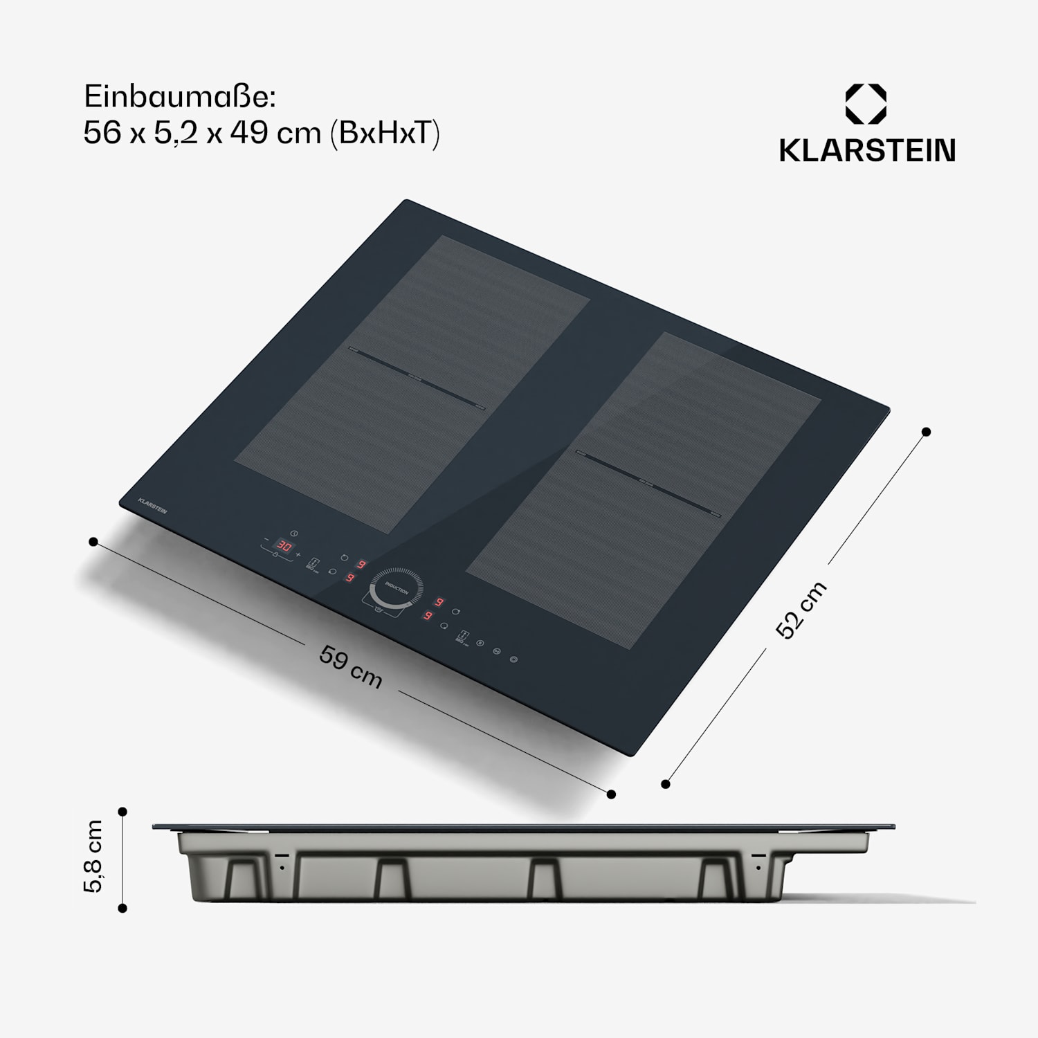 Delicatessa 60 Flex Einbaukochfeld | 7000 W | Flexzone | Booster | Induktion Flex | 60 cm | Antracite