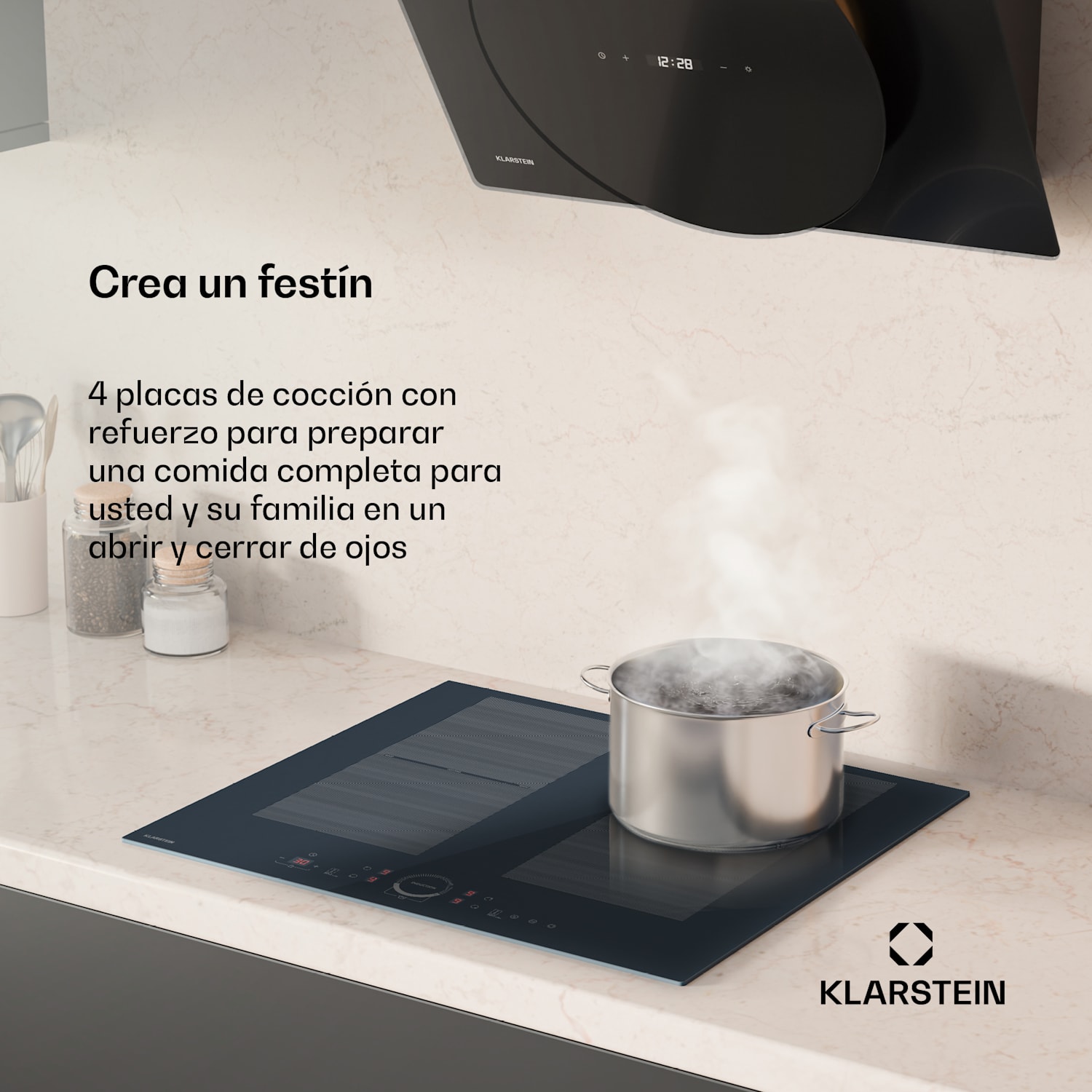 Delicatessa 60 Flex Einbaukochfeld | 7000 W | Flexzone | Booster | Induktion Flex | 60 cm | Antracita