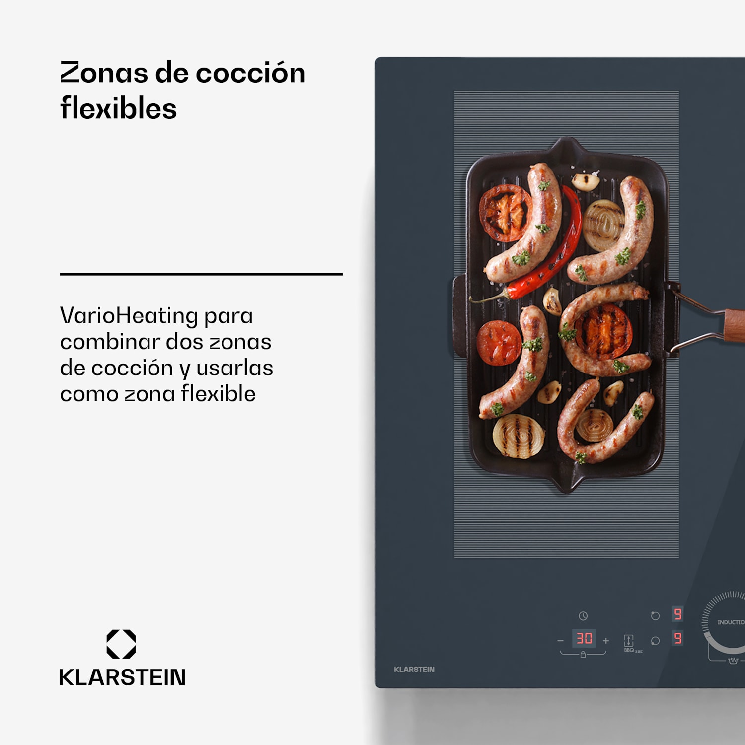 Delicatessa 60 Flex Einbaukochfeld | 7000 W | Flexzone | Booster | Induktion Flex | 60 cm | Antracita