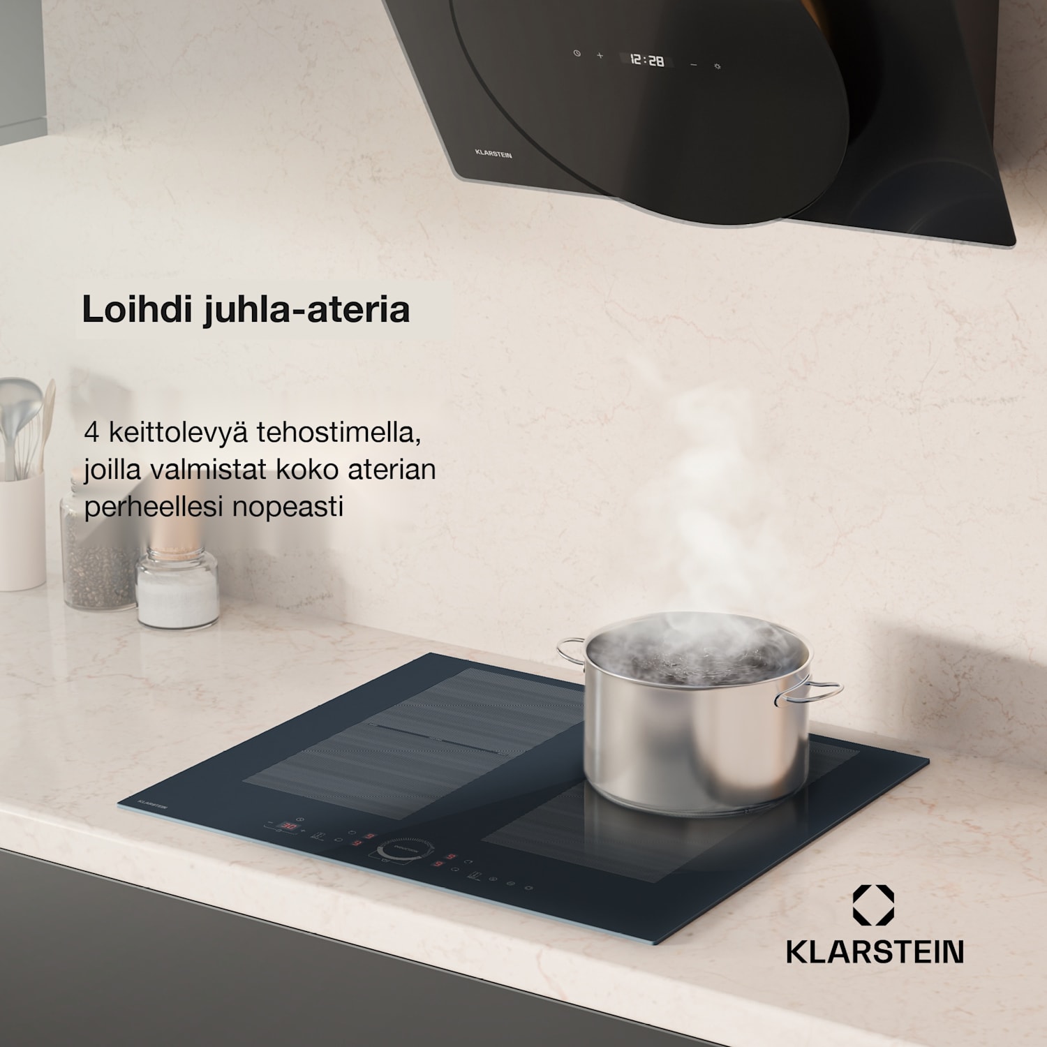 Delicatessa 60 Flex integroitava liesi | 7000 W | joustava alue | turbo | induktio 60 cm | 2 Joustoaluetta | Antrasiitti