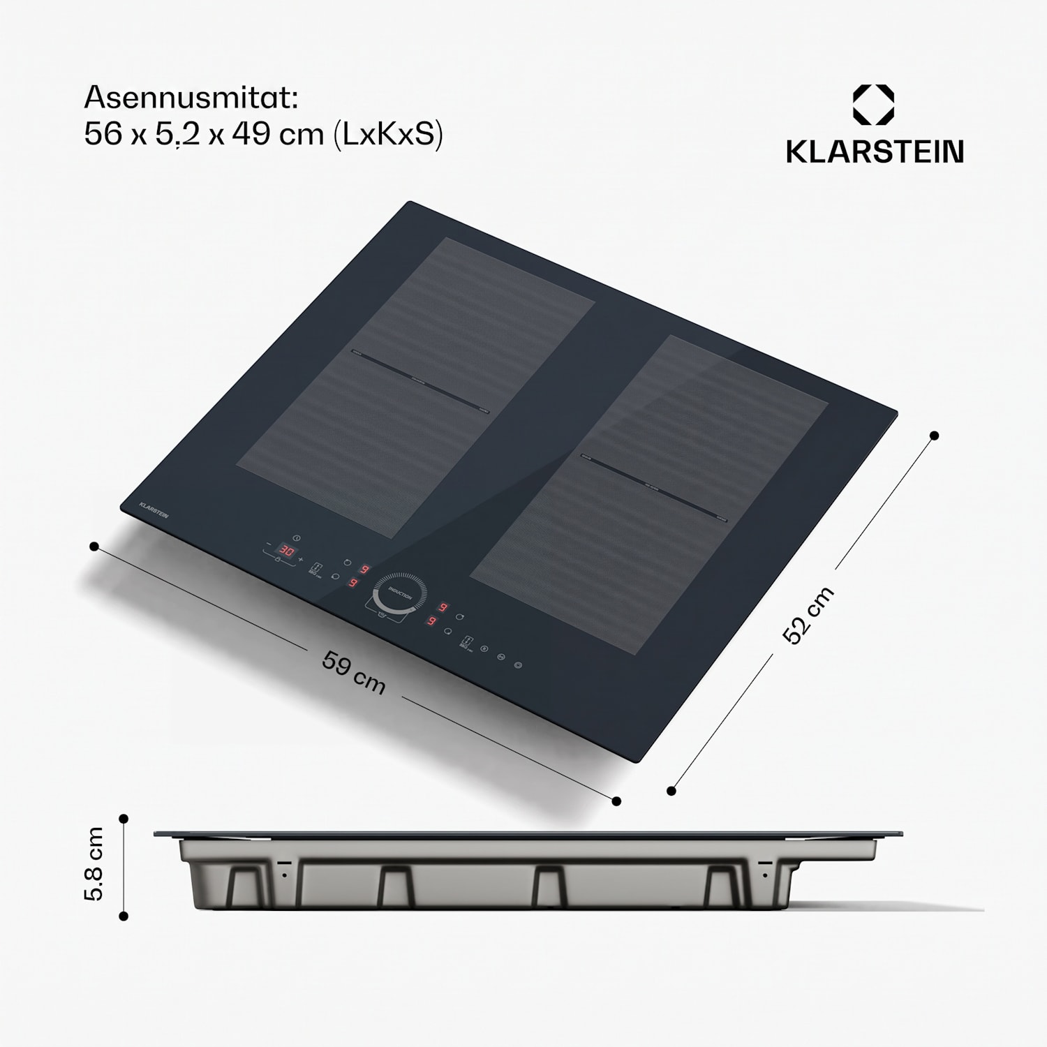 Delicatessa 60 Flex integroitava liesi | 7000 W | joustava alue | turbo | induktio 60 cm | 2 Joustoaluetta | Antrasiitti