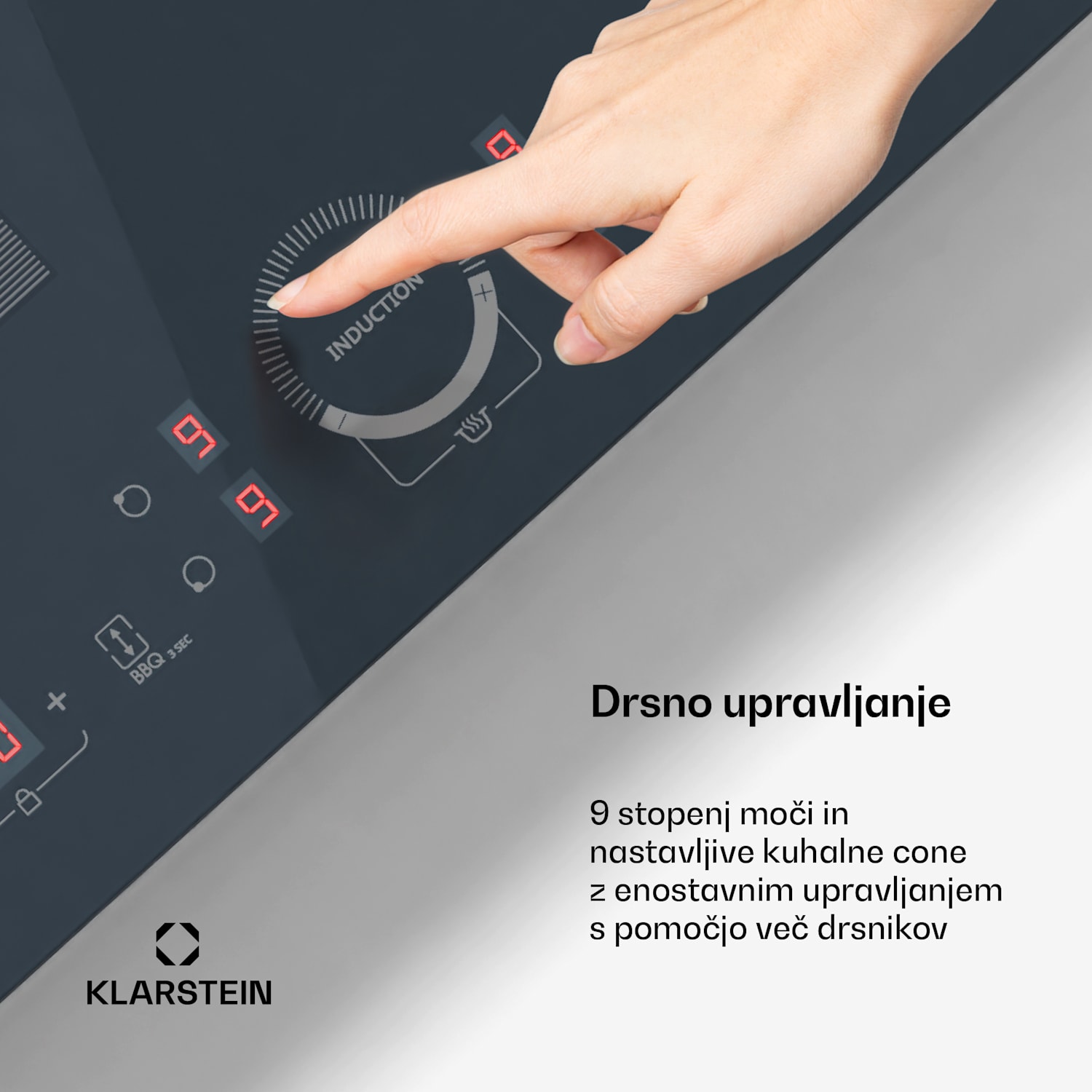 Delicatessa 60 Flex vgradna indukcijska kuhalna plošča, 7000 W, Flexi cona, Booster, Indukcija Flex | 60 cm | Antracit