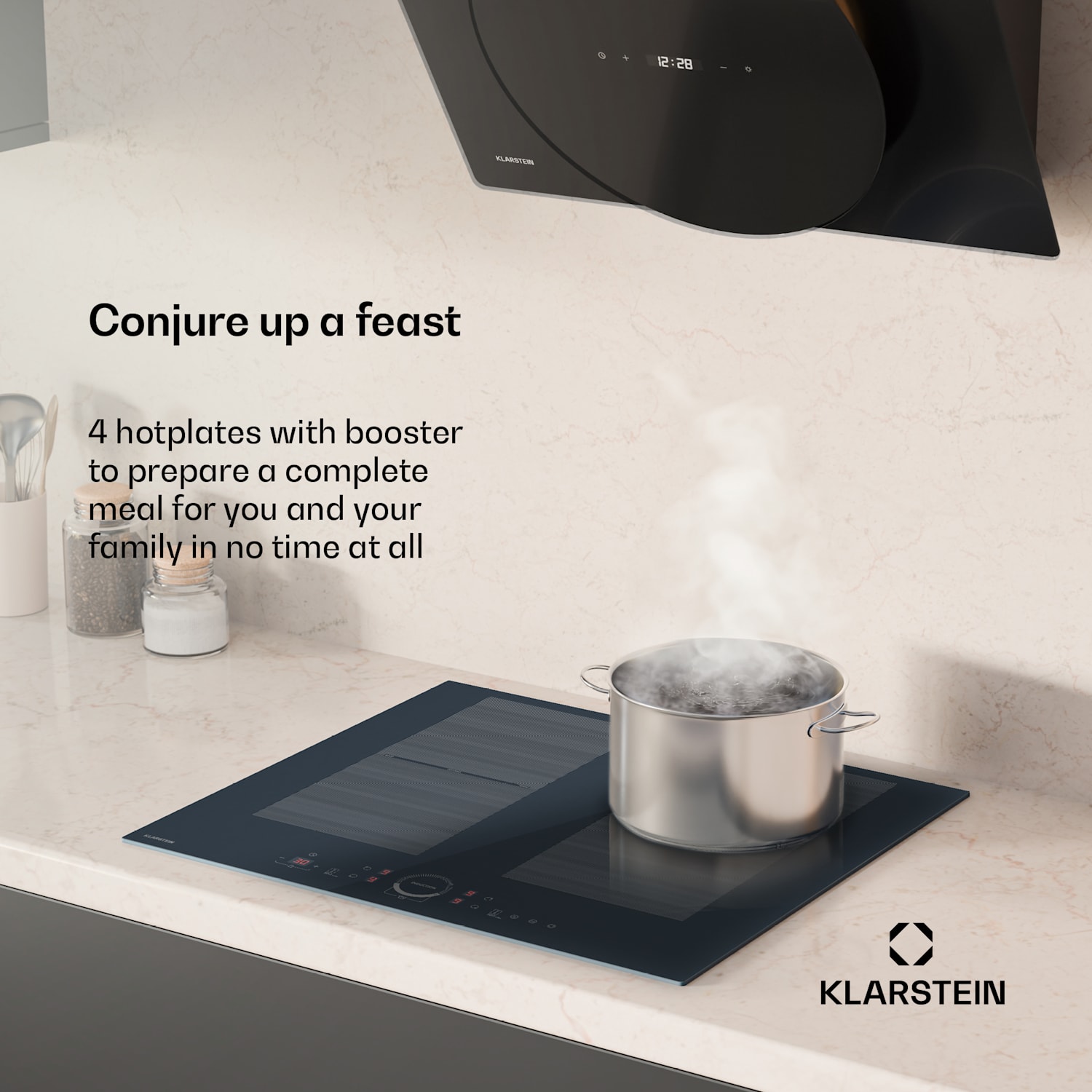 Placa de encastrar Delicatessa 60 Flex | 7000 W | zona flexível | Booster | indução Flex | 60 cm | Antracite