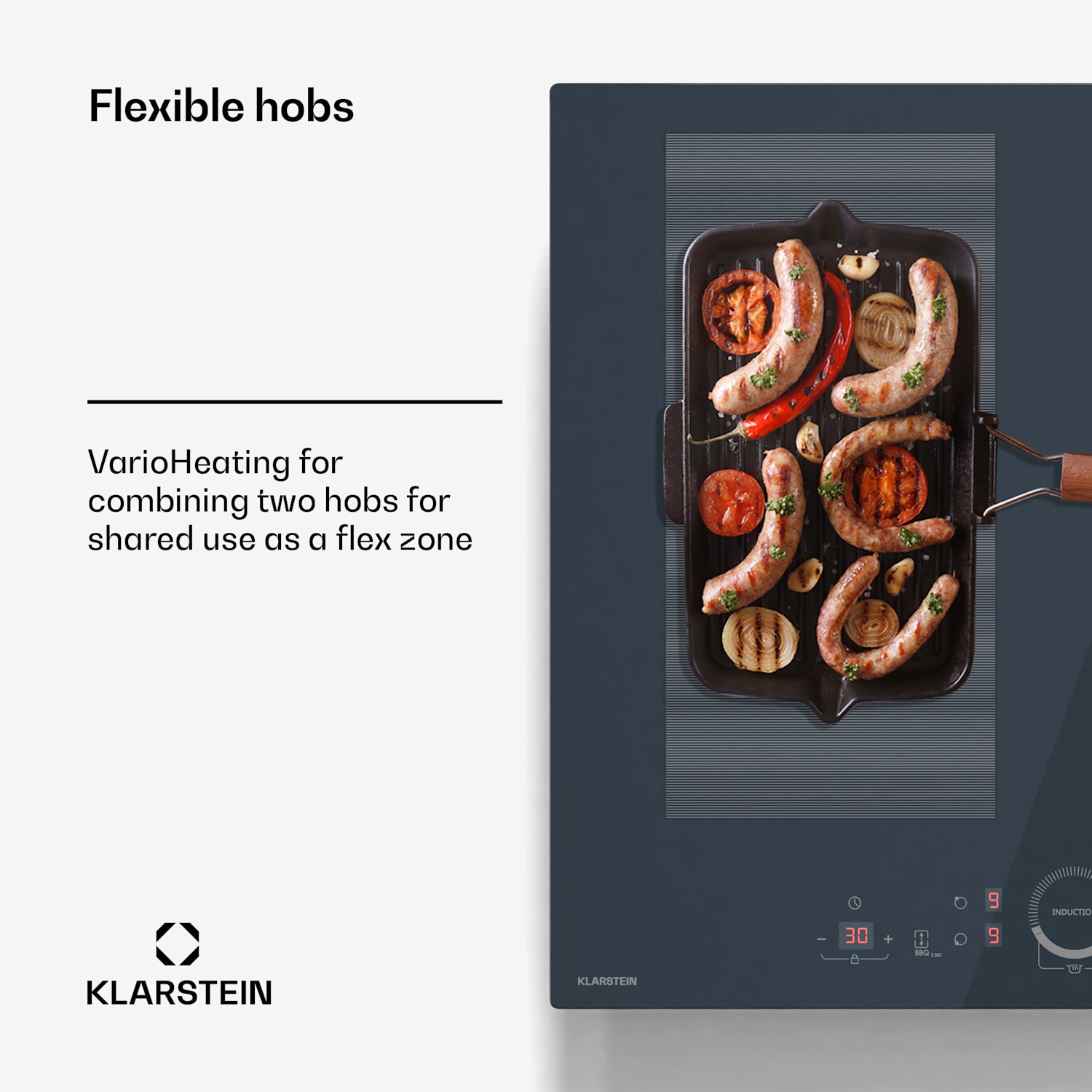 Placa de encastrar Delicatessa 60 Flex | 7000 W | zona flexível | Booster | indução Flex | 60 cm | Antracite