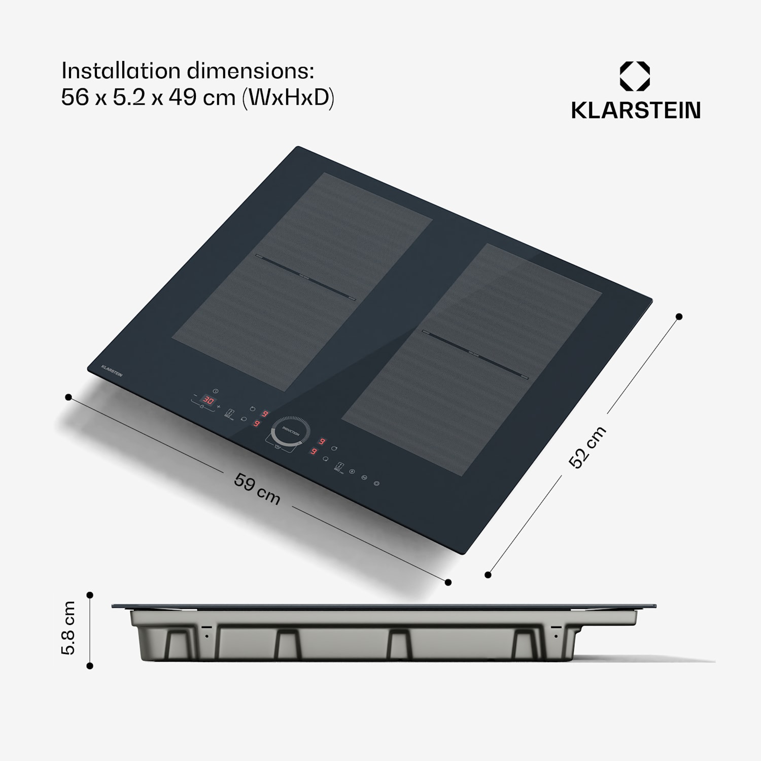 Placa de encastrar Delicatessa 60 Flex | 7000 W | zona flexível | Booster | indução Flex | 60 cm | Antracite