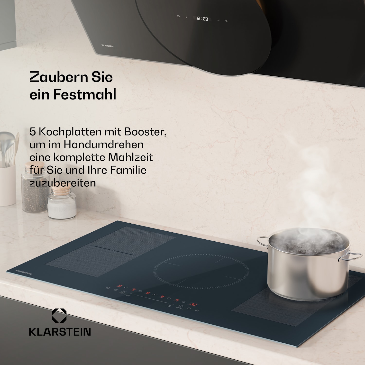 Delicatessa 90 Flex Einbaukochfeld | 9500 W | Flexzone | Booster | Induktion Flex | 90 cm | Antracite