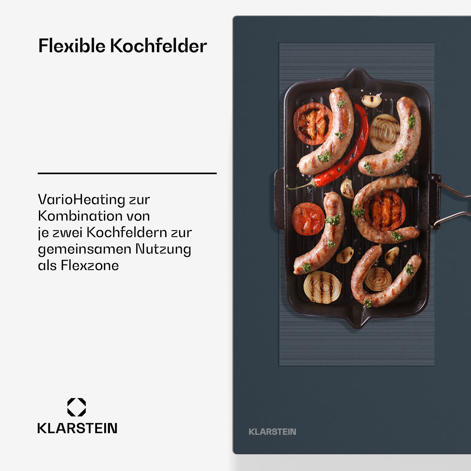 Delicatessa 90 Flex Einbaukochfeld | 9500 W | Flexzone | Booster | Induktion Flex | 90 cm | Antracite