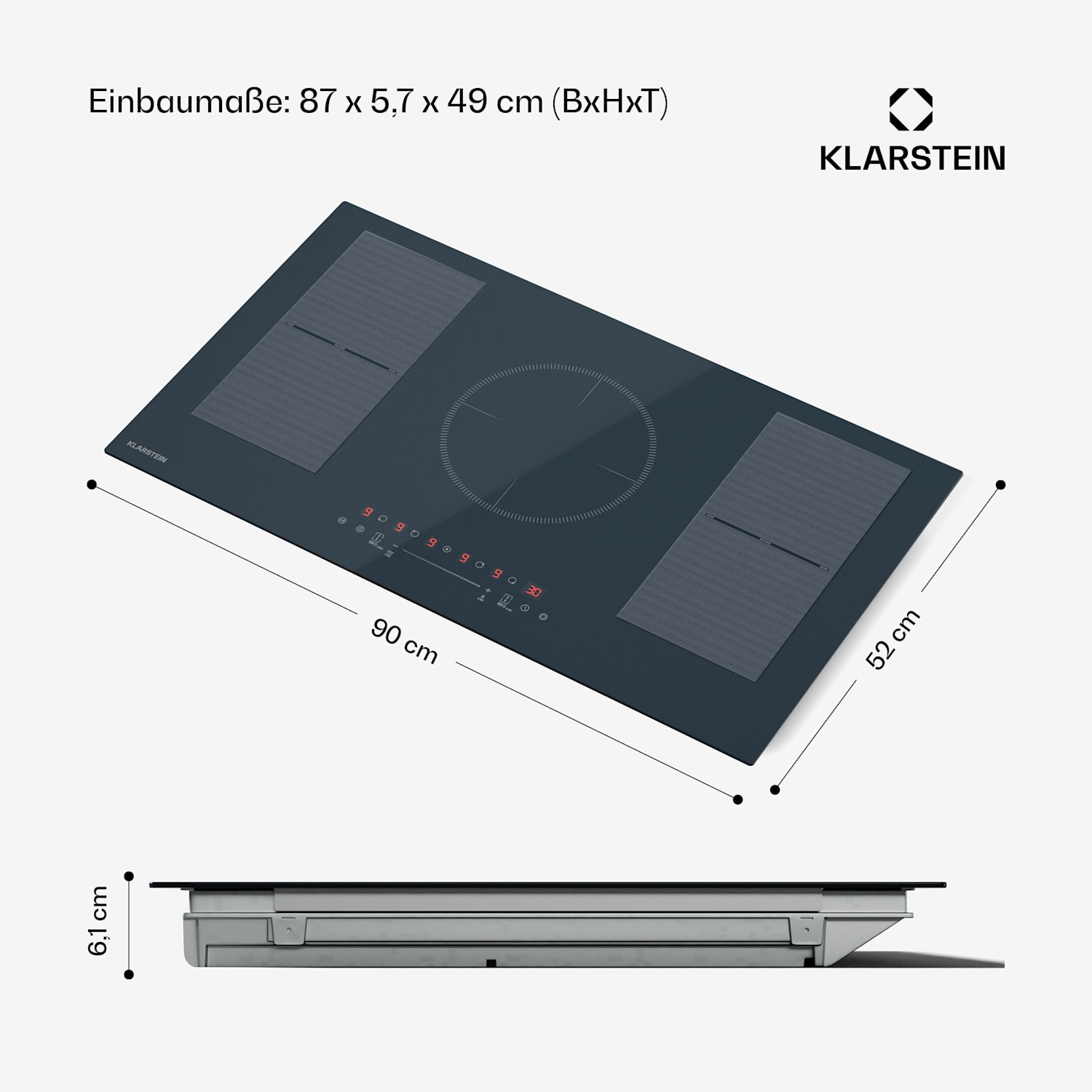 Delicatessa 90 Flex Einbaukochfeld | 9500 W | Flexzone | Booster | Induktion Flex | 90 cm | Antracite
